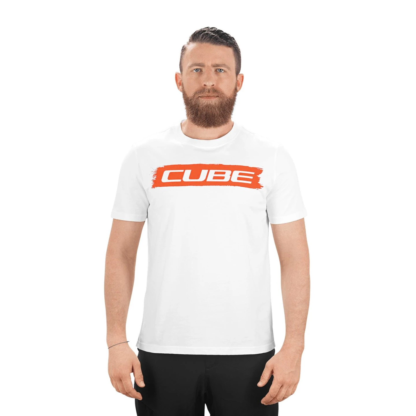 1. TRICOU CUBE T-SHIRT LOGO ALB ROSU M