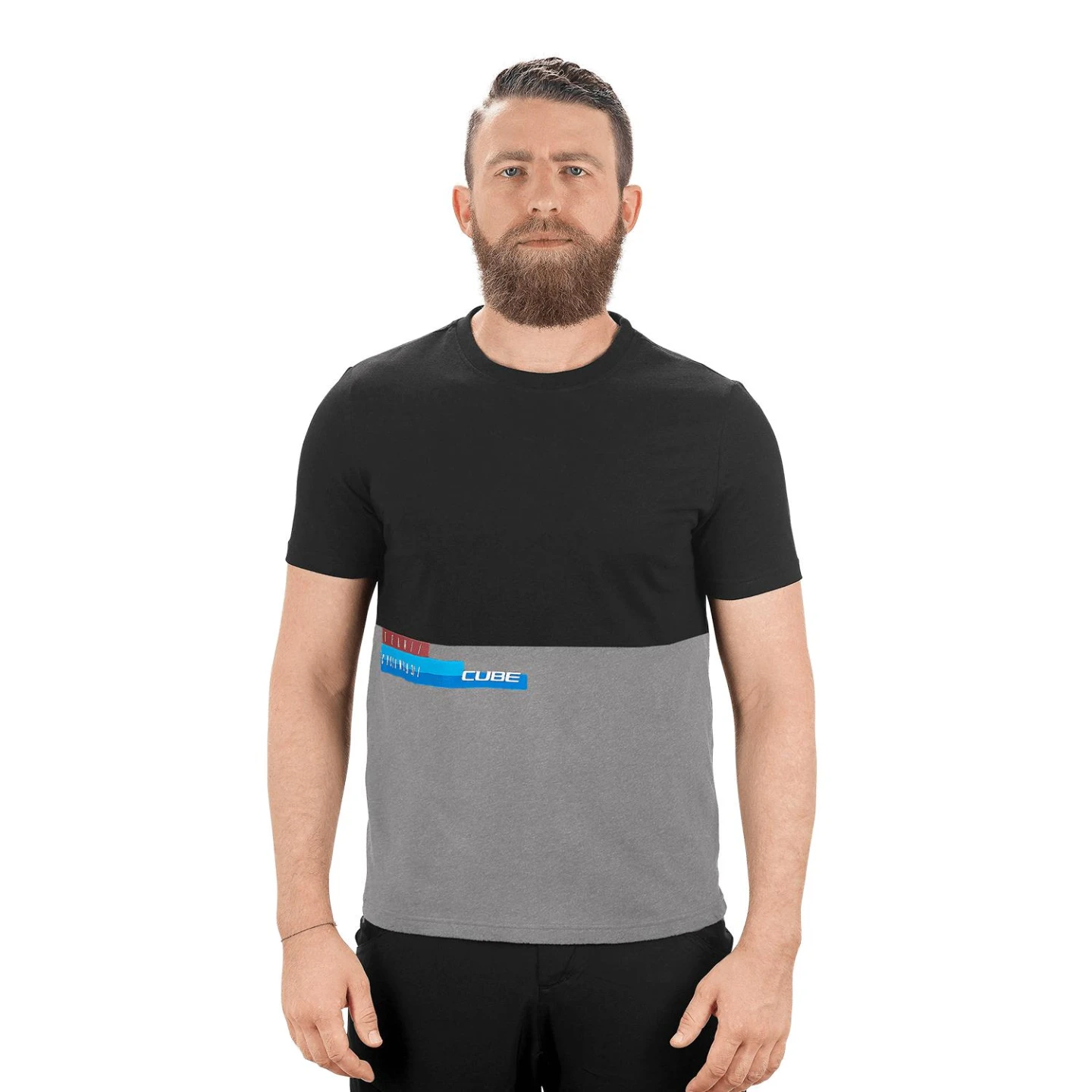 1. TRICOU CUBE T-SHIRT TEAM NEGRU GRI M