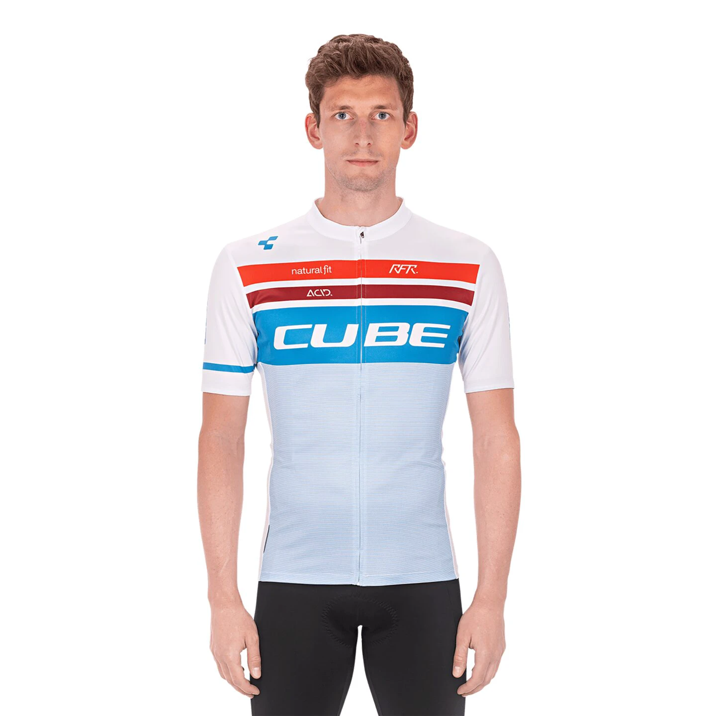 1. TRICOU CUBE TEAMLINE JERSEY COMPETITION S/S WHITE BLUE RED M