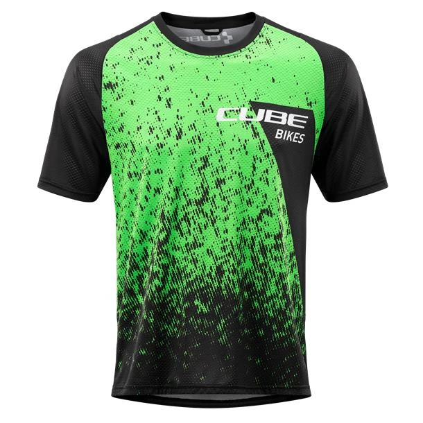 1. TRICOU CUBE EDGE ROUND NECK JERSEY S/S BLACK GREEN L