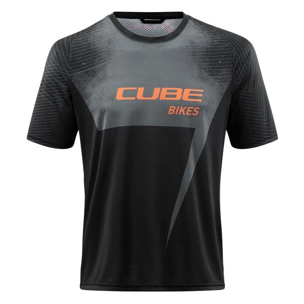 1. TRICOU CUBE EDGE ROUND NECK JERSEY S/S BLACK ORANGE L