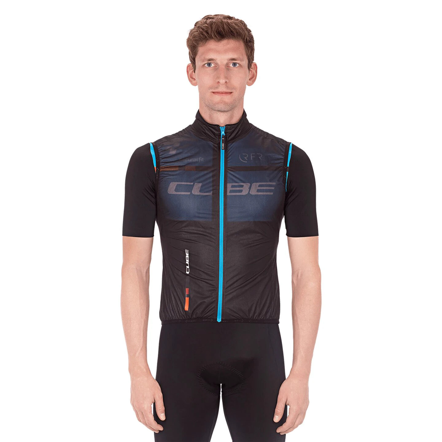 1. VESTE CUBE TEAMLINE GILET REPULSE BLACK BLUE XL