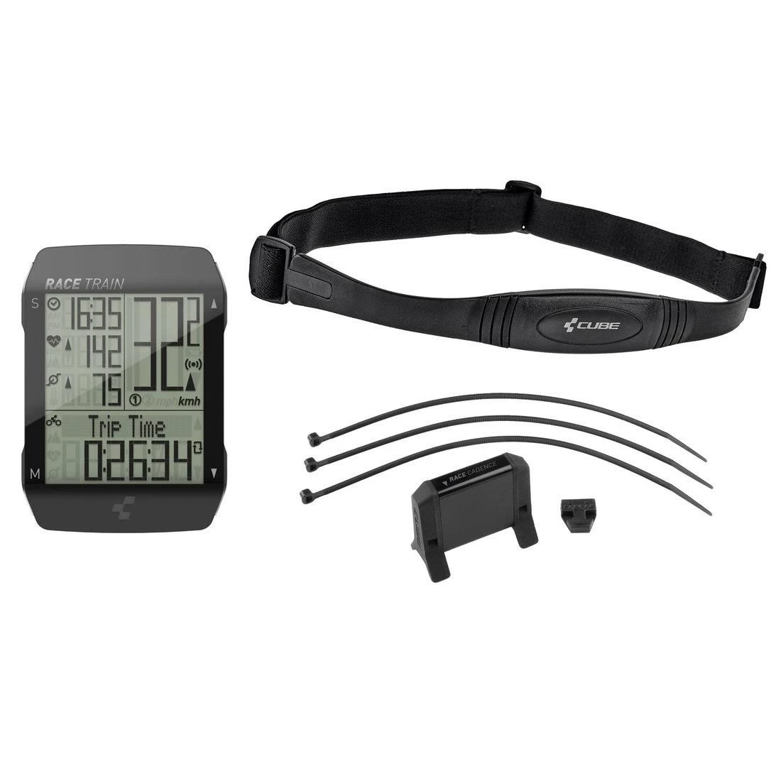 1. CICLOCOMPUTER CUBE RACE TRAIN WIRELESS BUNDLE NEGRU