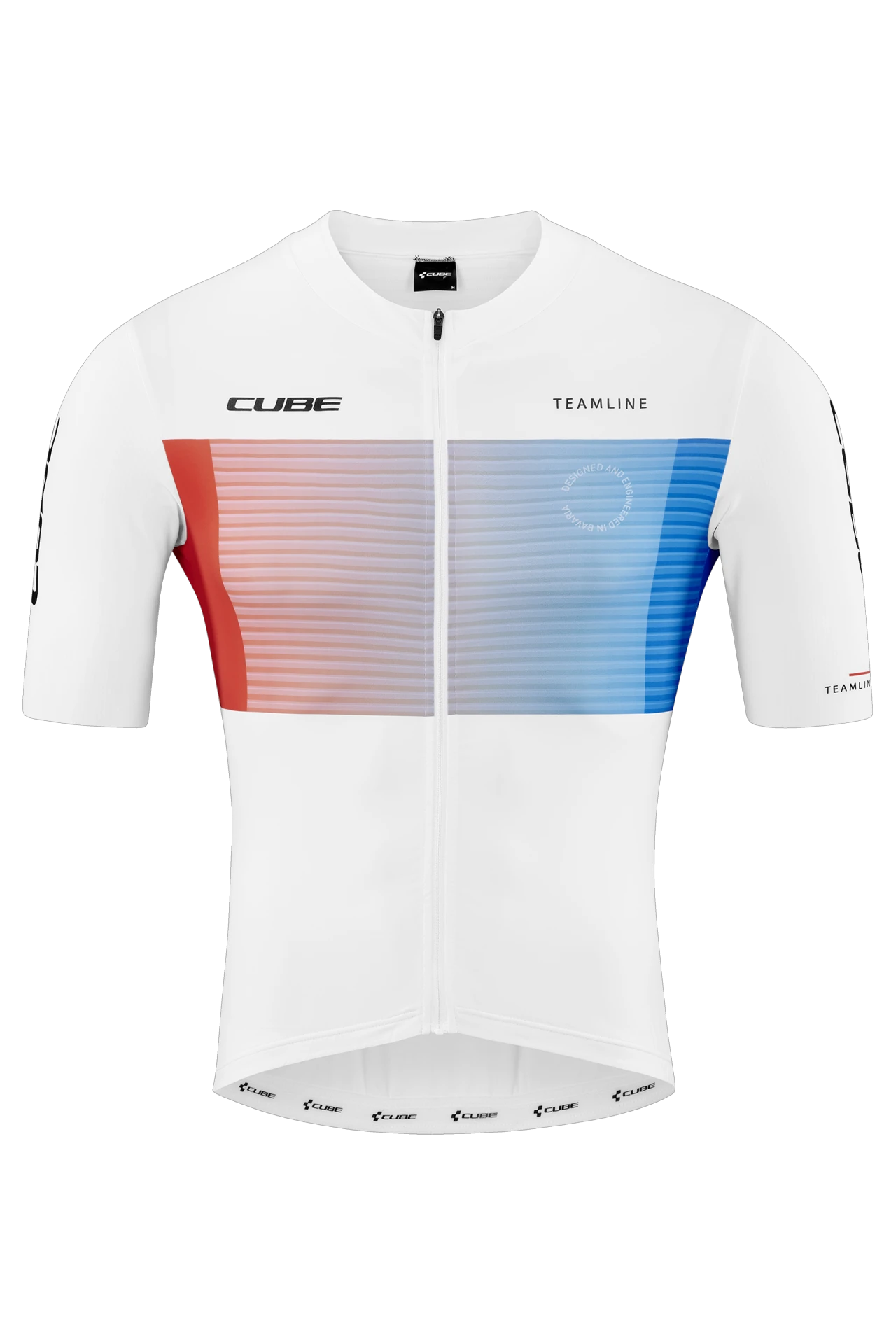 1. TRICOU CICLISM CUBE TEAMLINE JERSEY S/S WHITE BLUE RED M