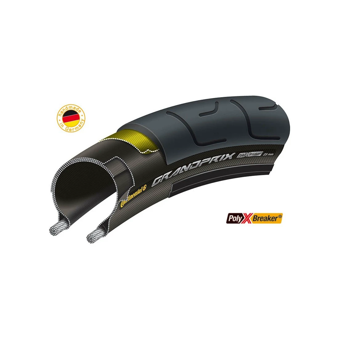 1. Anvelopa Pliabila Bicicleta Continental Grand Prix 23-622 (700x23C) negru/negru