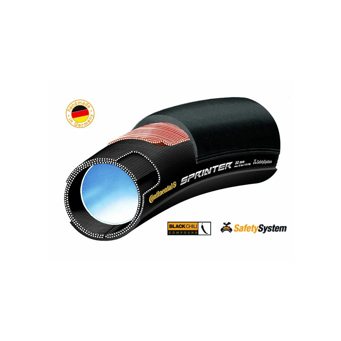 1. Anvelopa tubulara Continental Sprinter 28*22mm negru