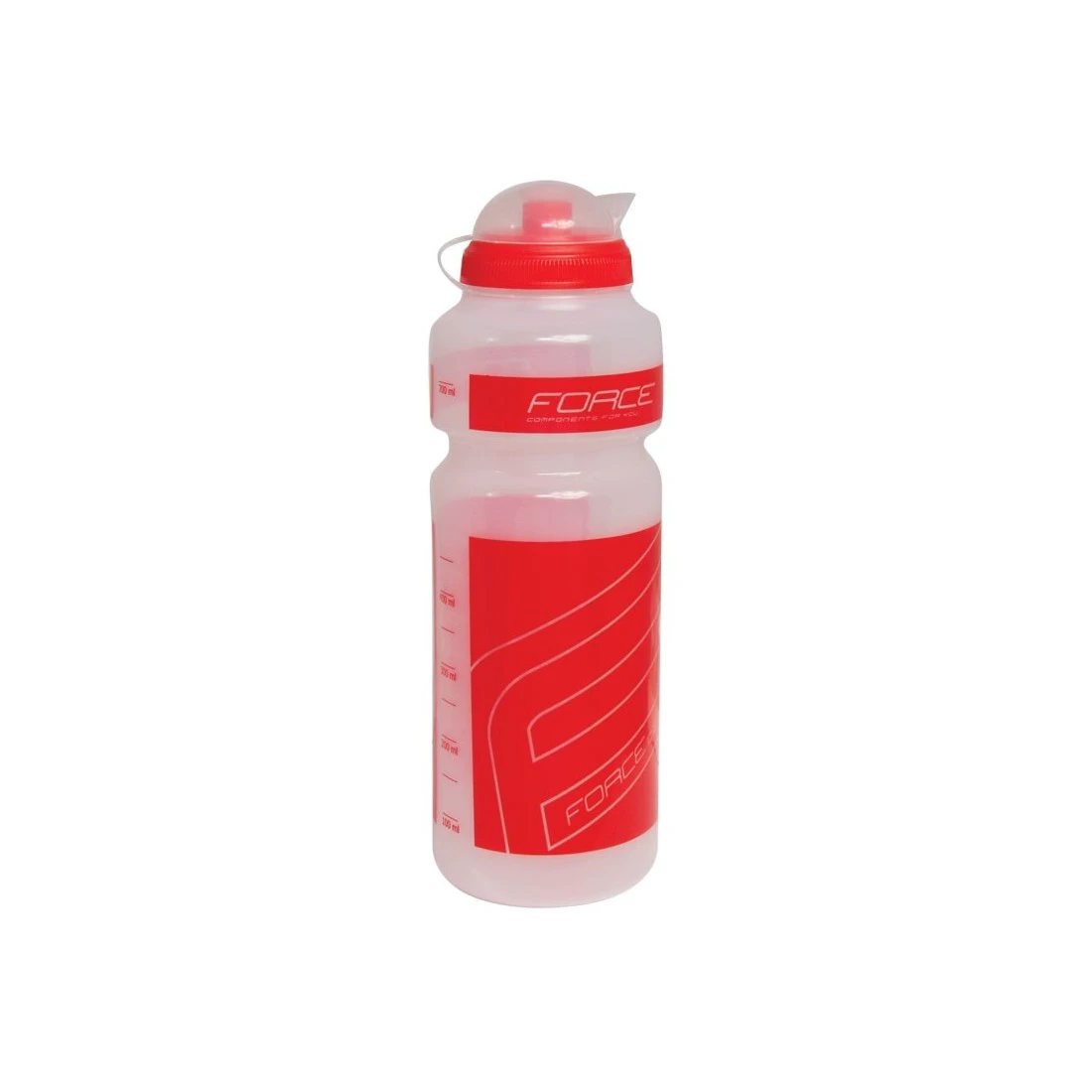 1. Bidon Force F 0.75l transparent/rosu