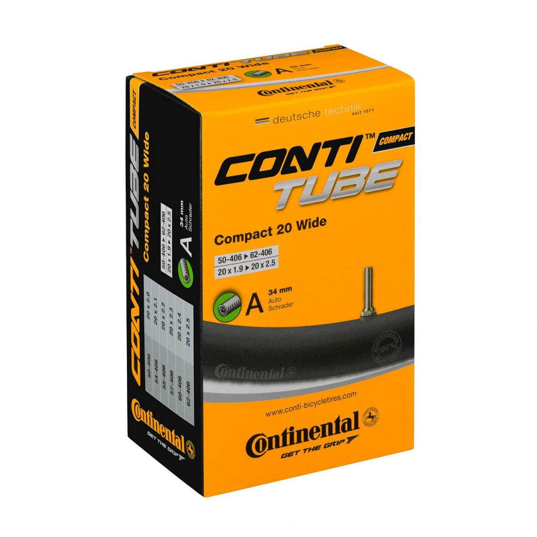 1. Camera bicicleta Continental Compact 20 wide A34 50-62/406 20*1.9-2.5
