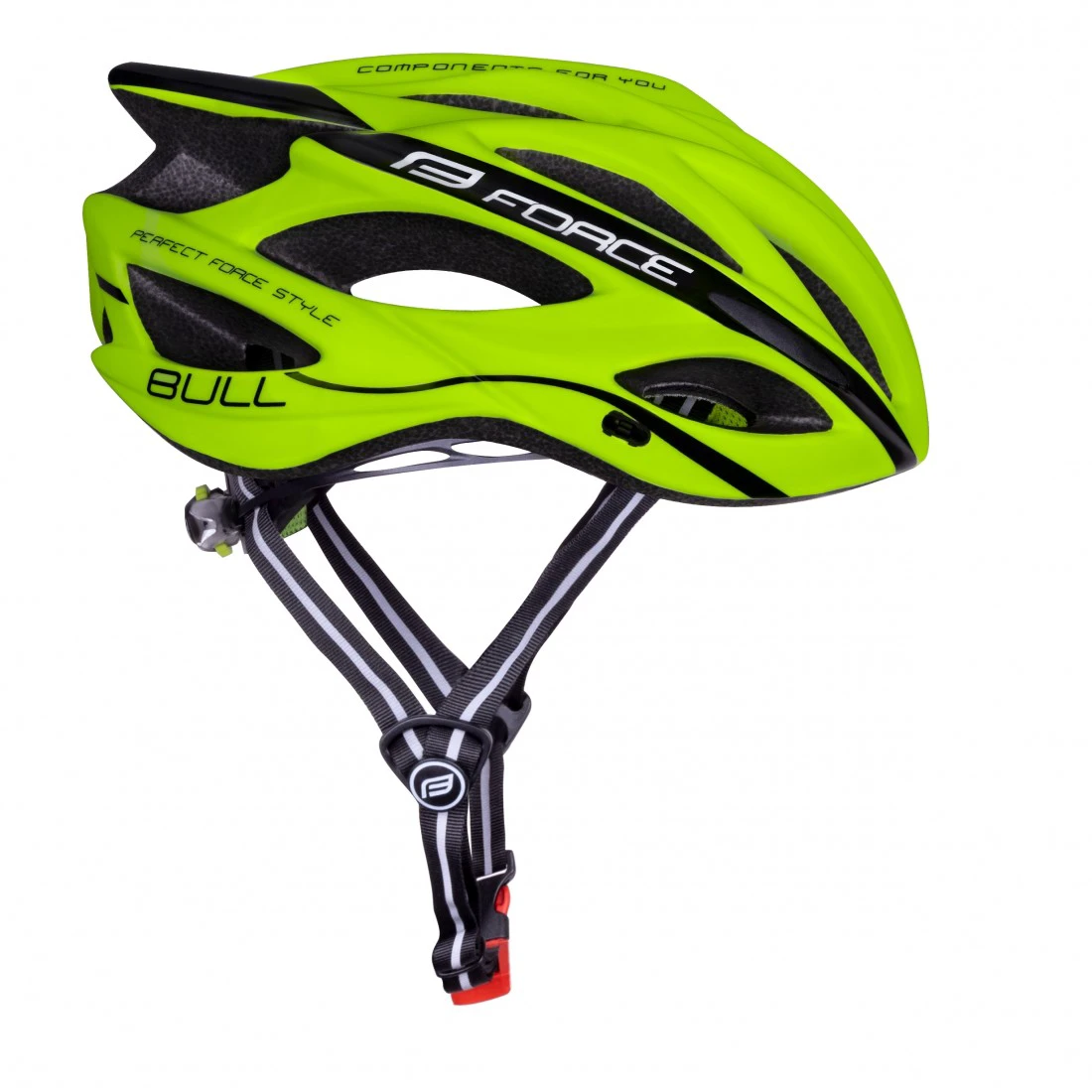 3. Casca Ciclism Force Bull, S-M, Fluo-Negru