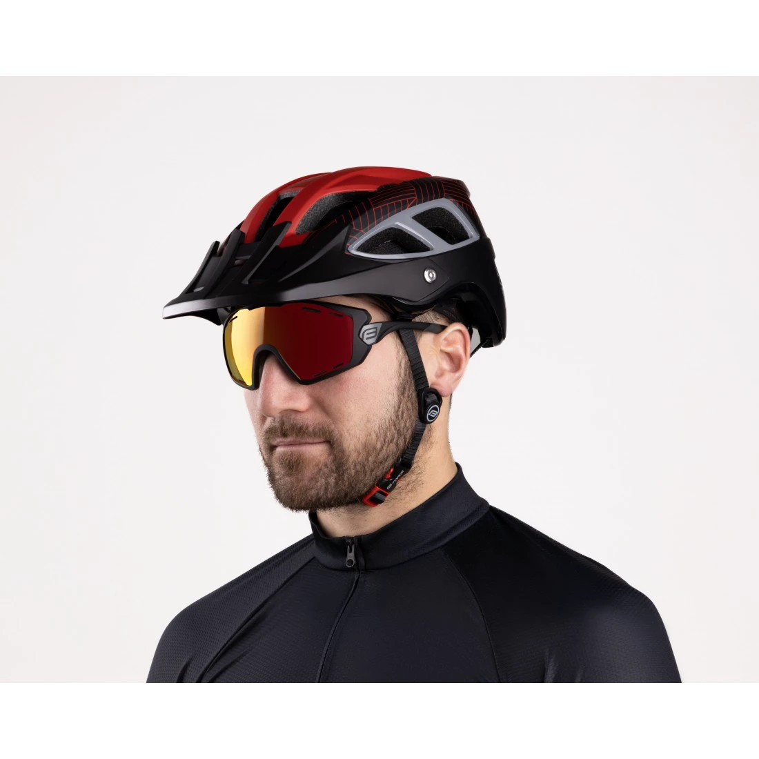 7. Casca Force Aves MTB E-bike, Rosu/Negru Mat L-XL (58-61 cm)