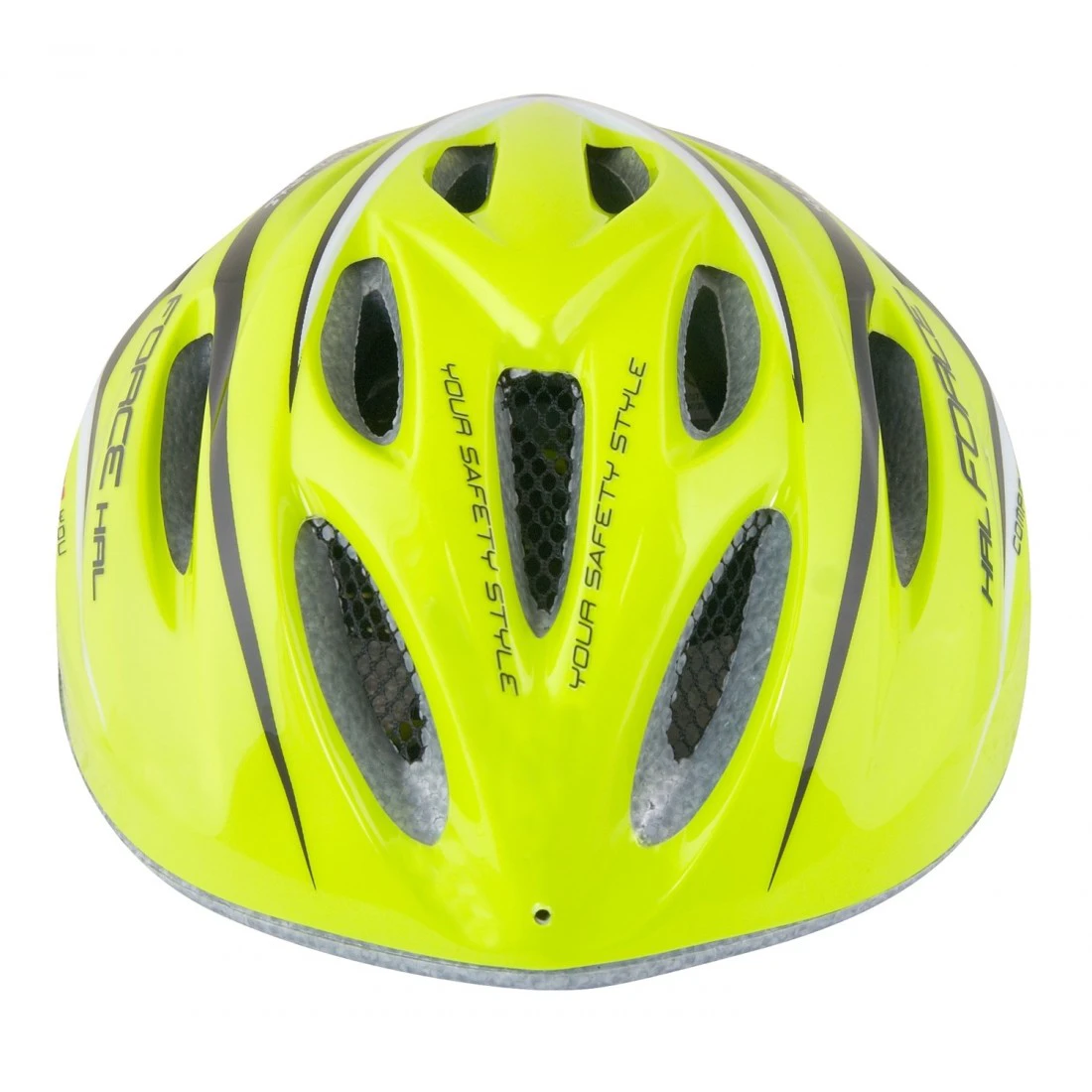 1. Casca Ciclism Force Hal, XS-S, Fluo-Negru
