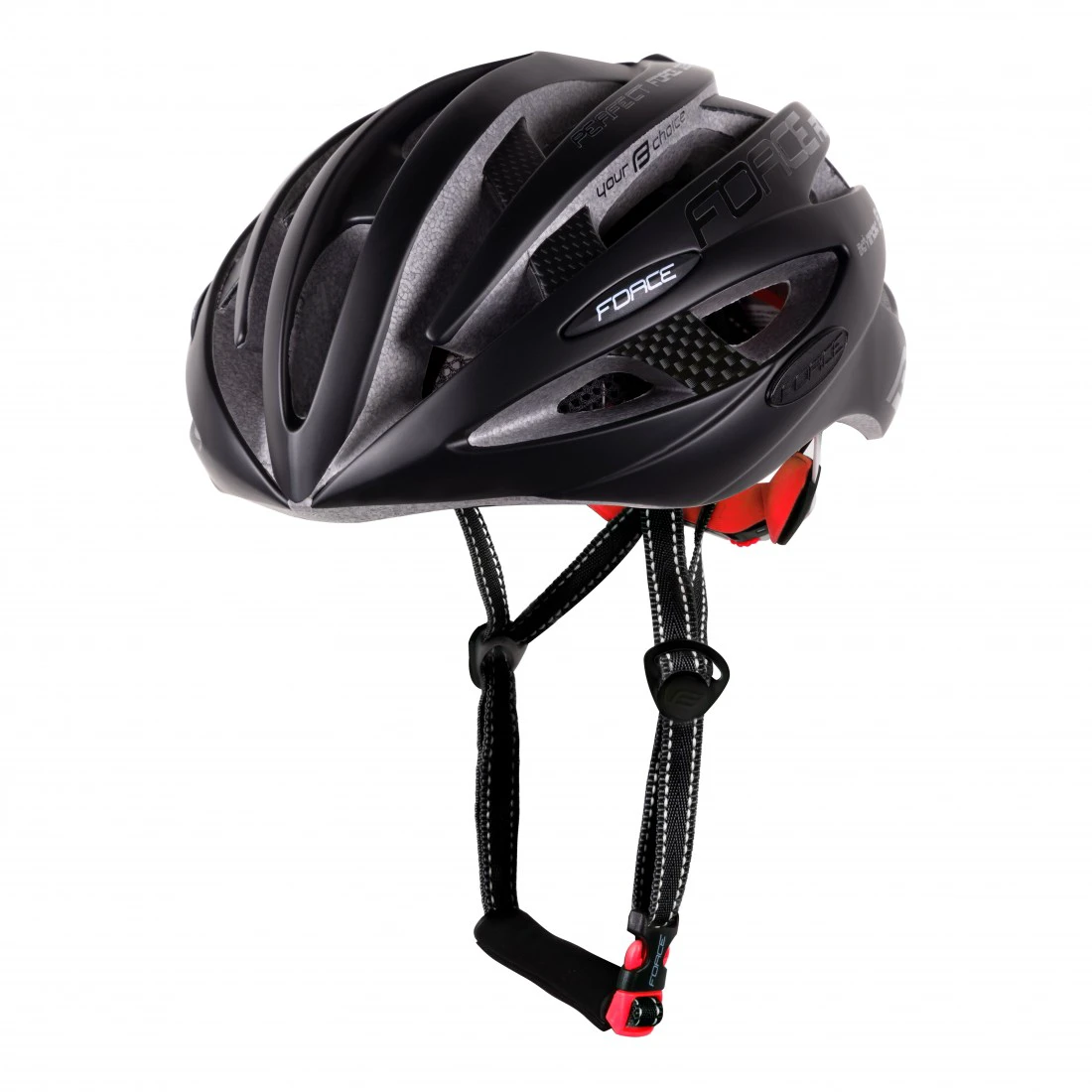 1. Casca Force Road Negru Mat/Lucios S-M (54-58 cm)