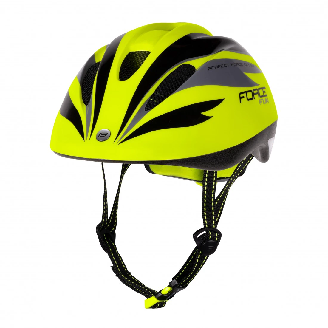 1. Casca Force Fun Stripes Fluo/Negru/Gri M (52-56 cm)