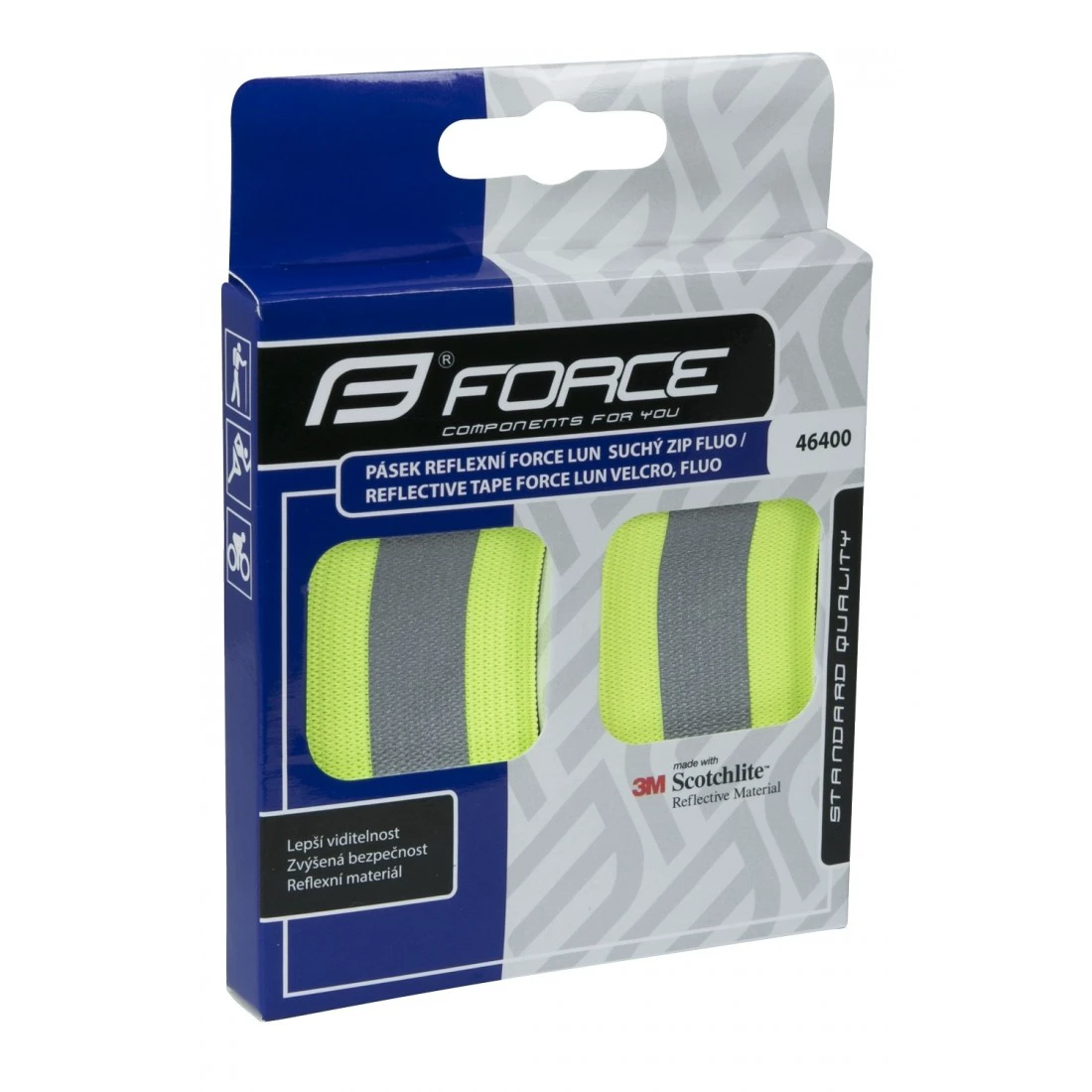 1. Banda Reflectorizanta Force Lun Velcro - Verde