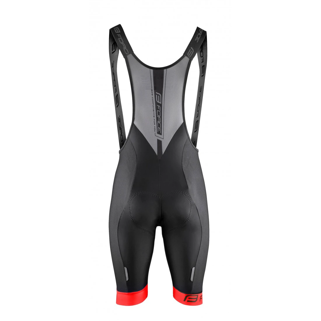 2. Pantaloni scurti cu bazon si bretele Force B51 negru/rosu XS