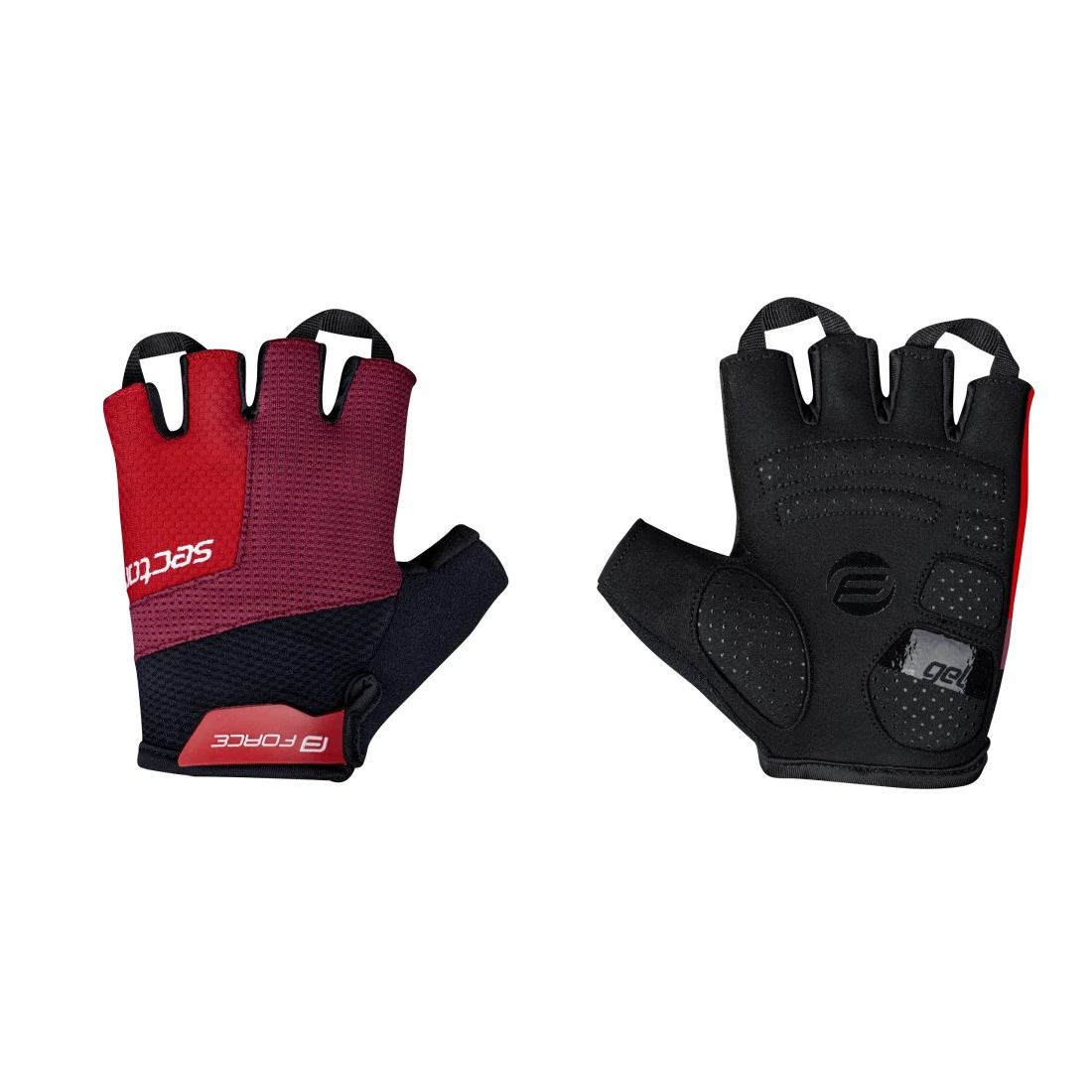 1. Manusi Force Sector gel, negru/rosu, L