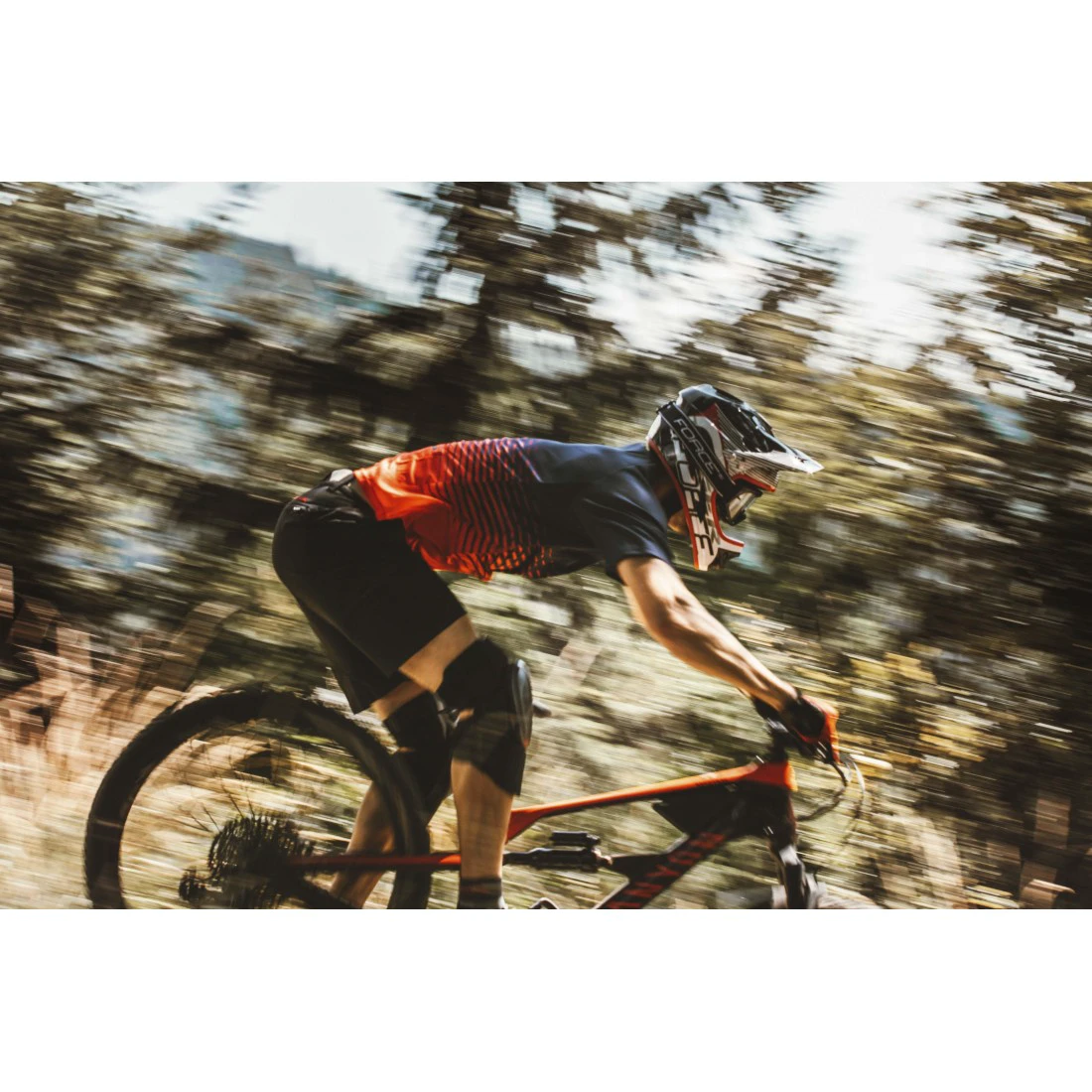 5. Tricou maneca scurta Force MTB Angle albastru/rosu XL