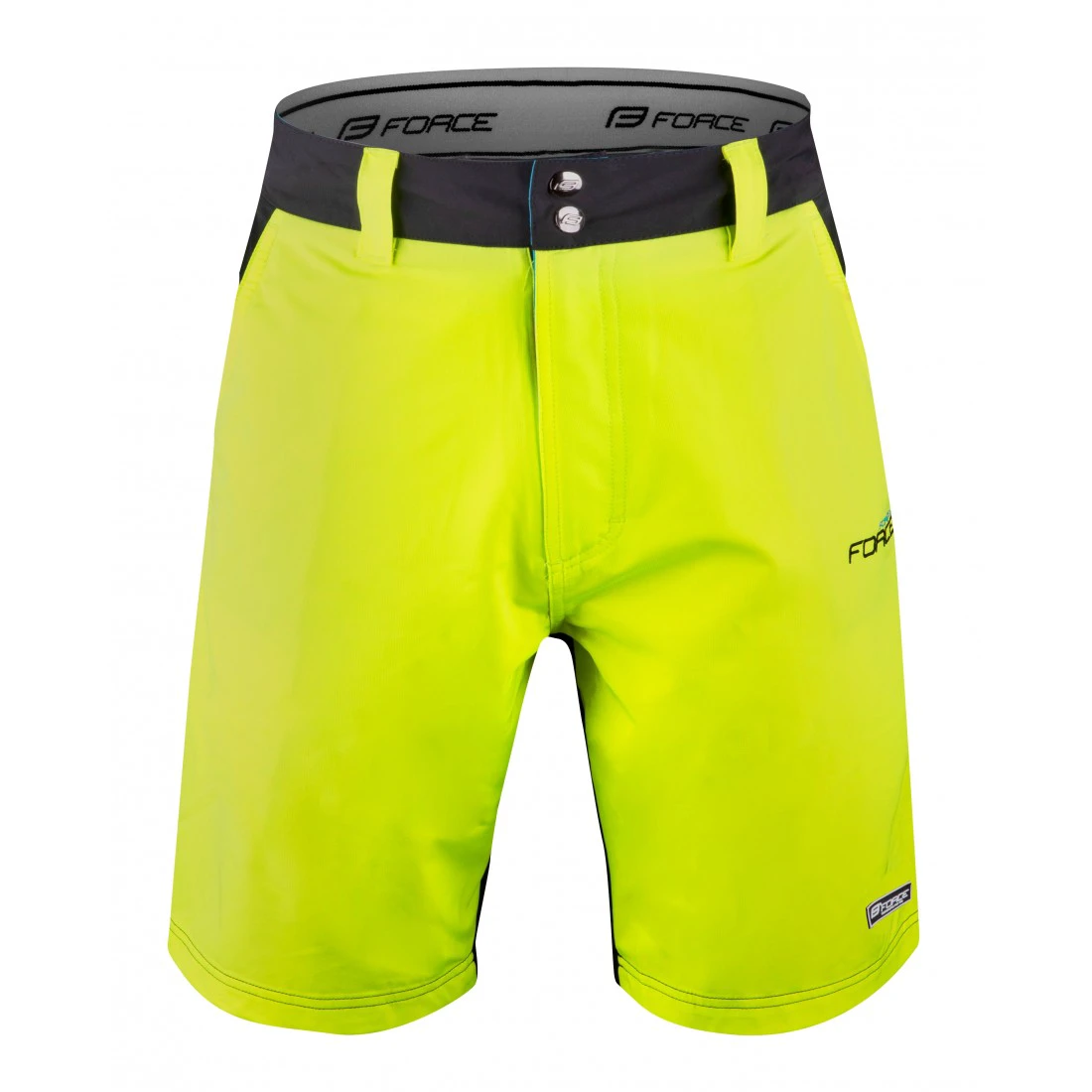 1. Pantaloni Force Blade MTB cu sub-pantaloni cu bazon Negru/Fluo XS