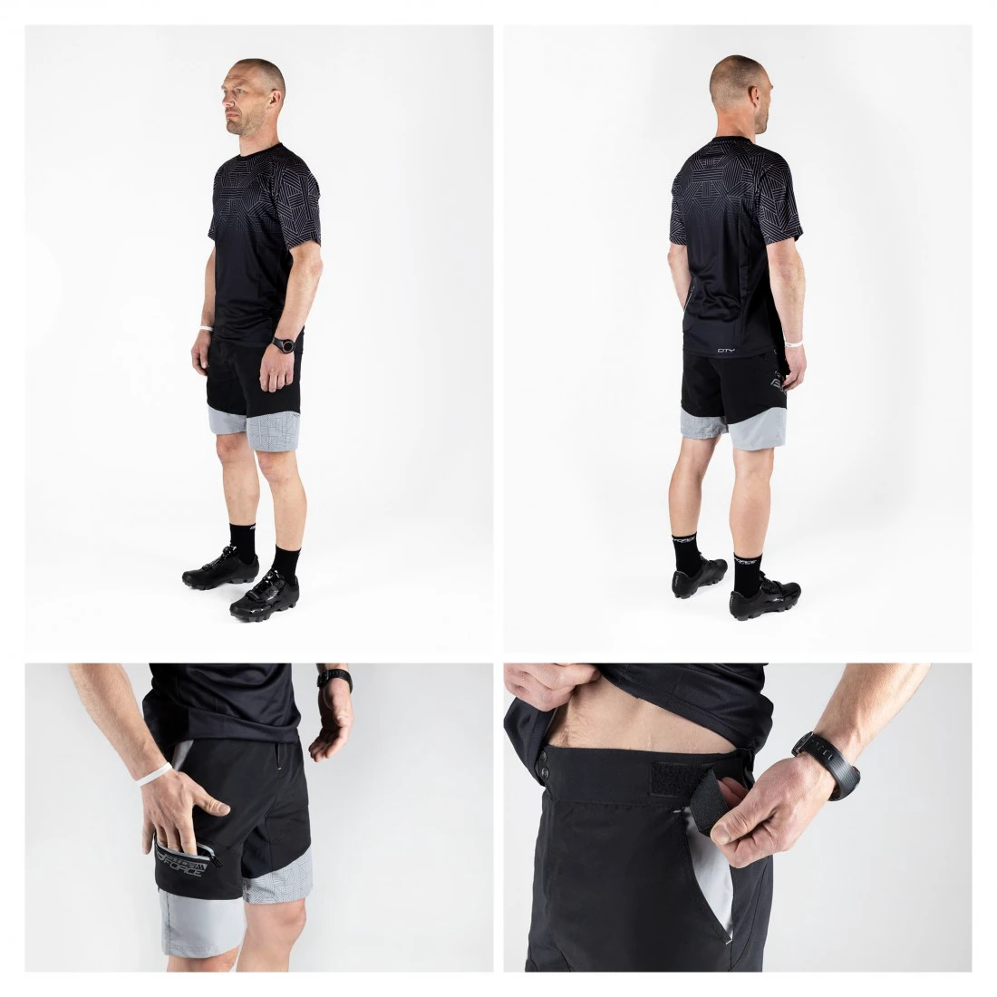 6. Pantaloni scurti cu bazon Force Storm negru/gri, negru/gri S