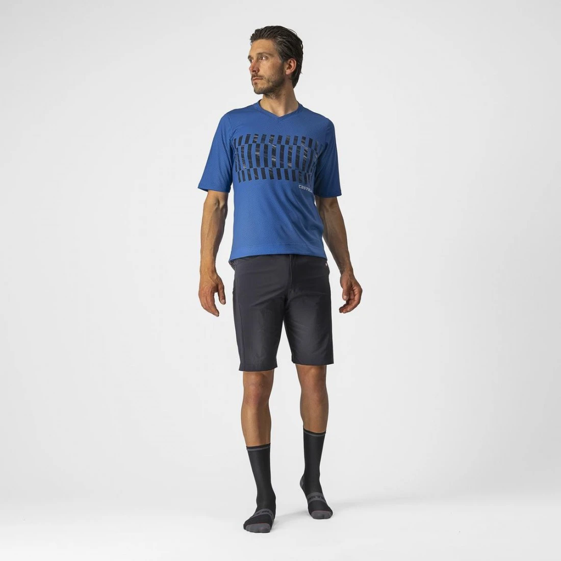 4. Jersey cu maneca lunga Castelli Trail Tech LS Tee, Albastru/Negru, L
