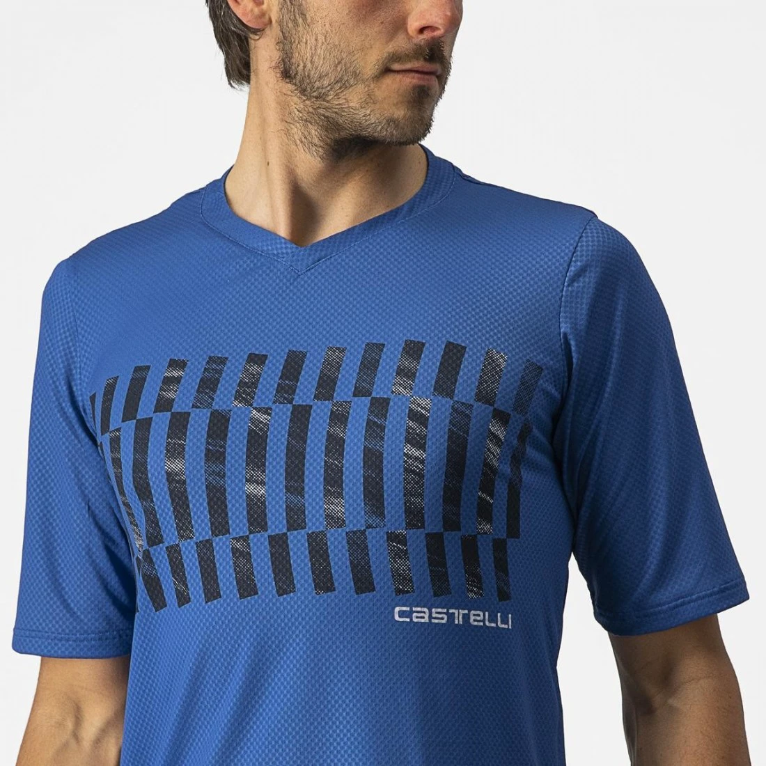 6. Jersey cu maneca lunga Castelli Trail Tech LS Tee, Albastru/Negru, L