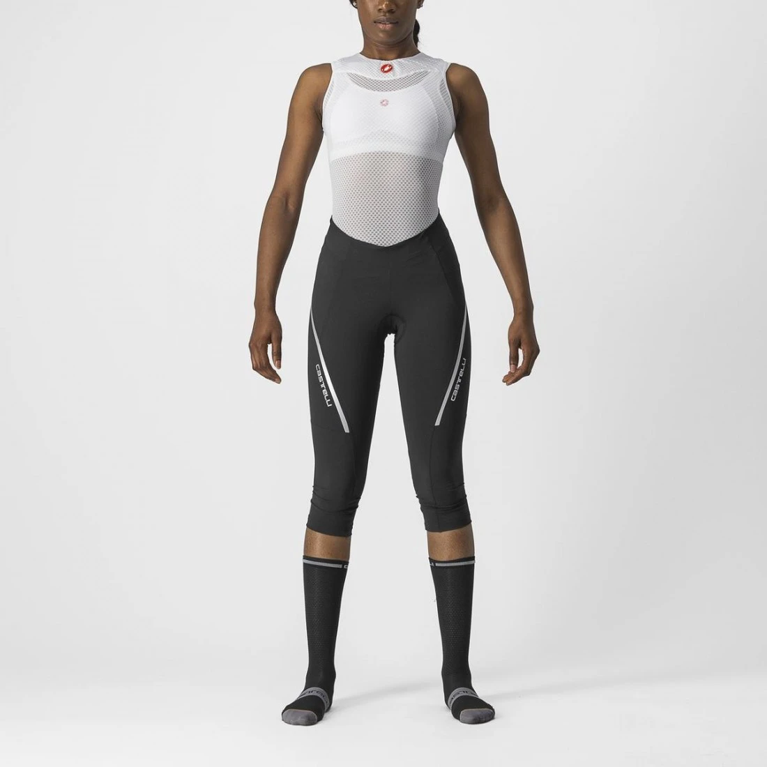2. Pantaloni 3/4 Castelli Velocissima 3 Knicker, de dama, Negru/Argintiu, S