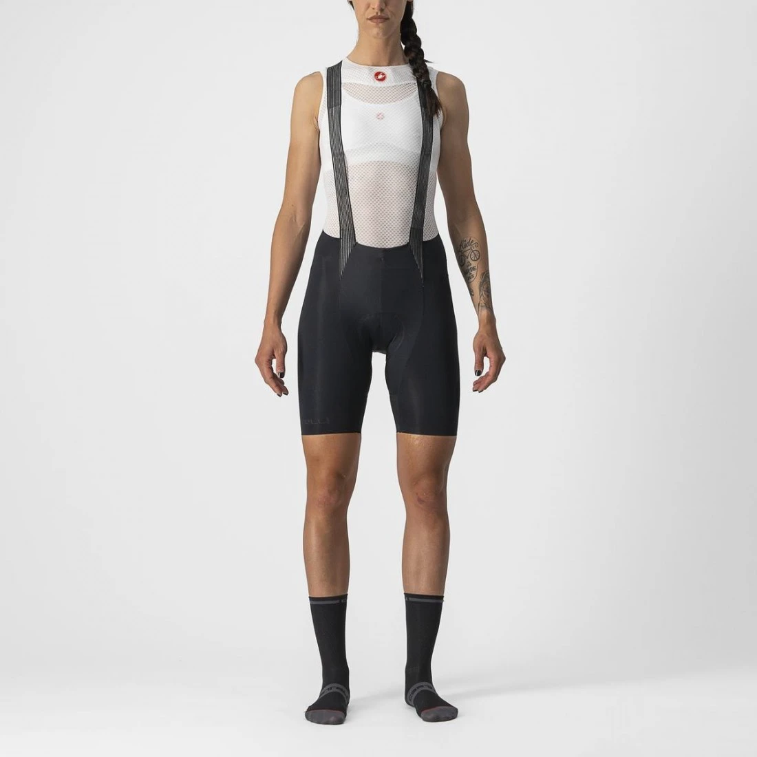 1. Pantaloni scurti cu bretele Castelli Free Aero RC W, de dama, Negru, S