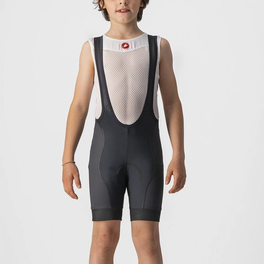 4. Pantaloni scurti cu bretele Castelli Jr Competizione, pentru copii, Negru, 6A