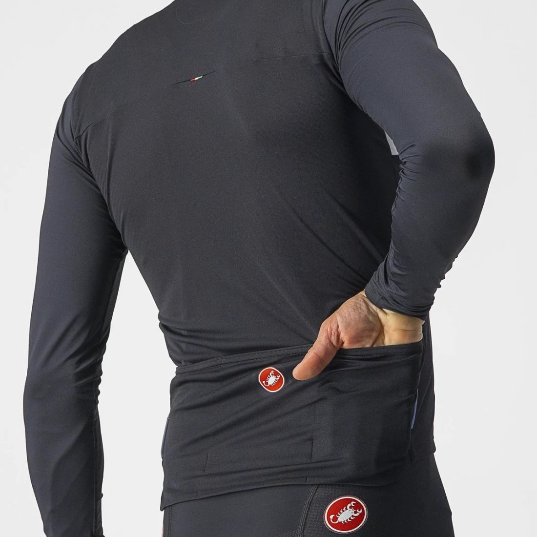 3. Tricou cu maneca lunga Castelli Prologo 7 LS, Antracit/Alb, L