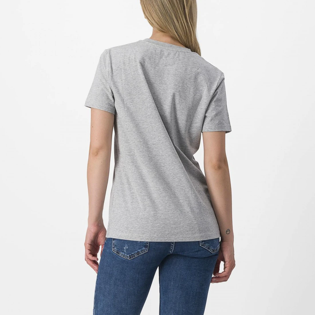 2. Tricou casual Castelli Pedalare Tee de dama Gri M