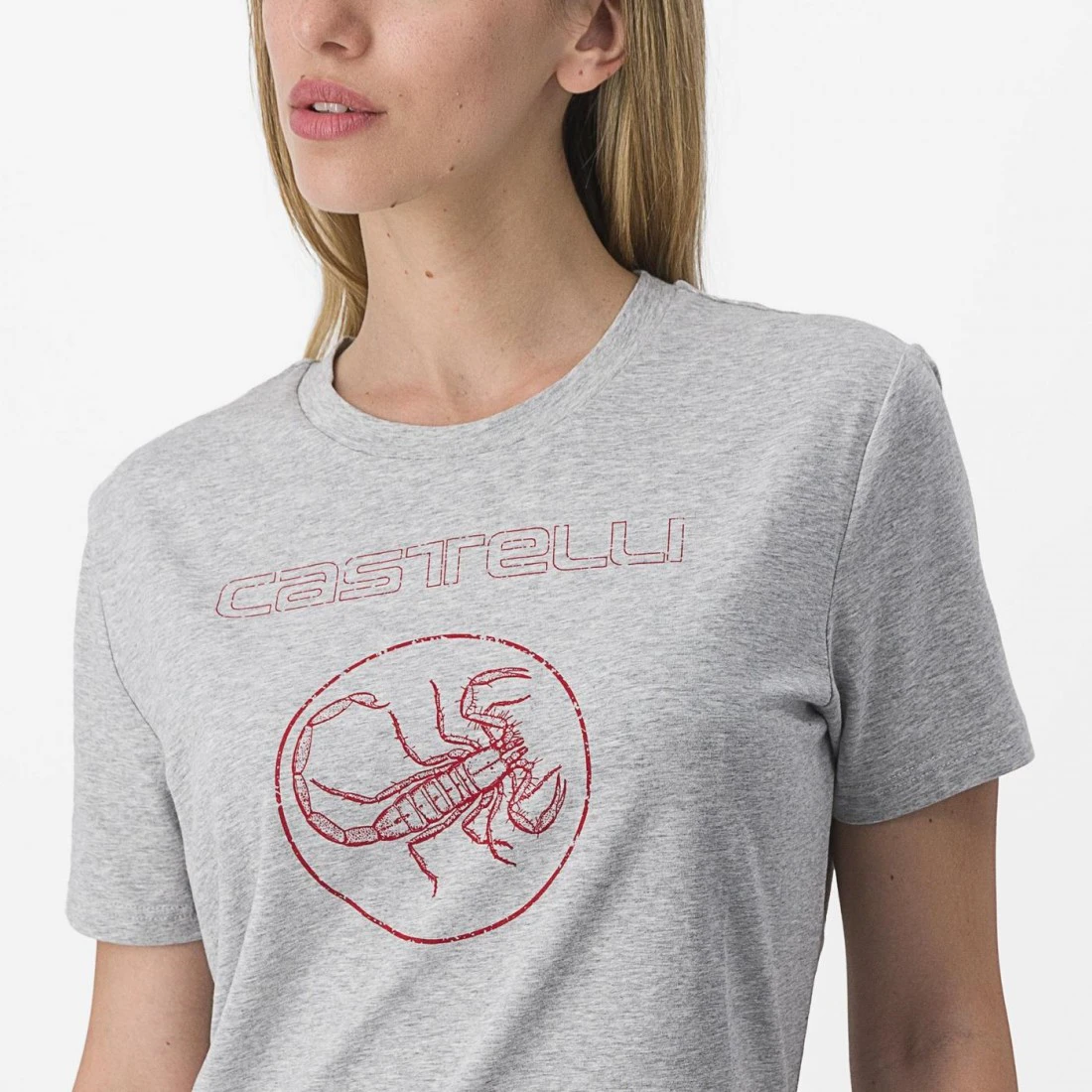 3. Tricou casual Castelli Pedalare Tee de dama Gri S