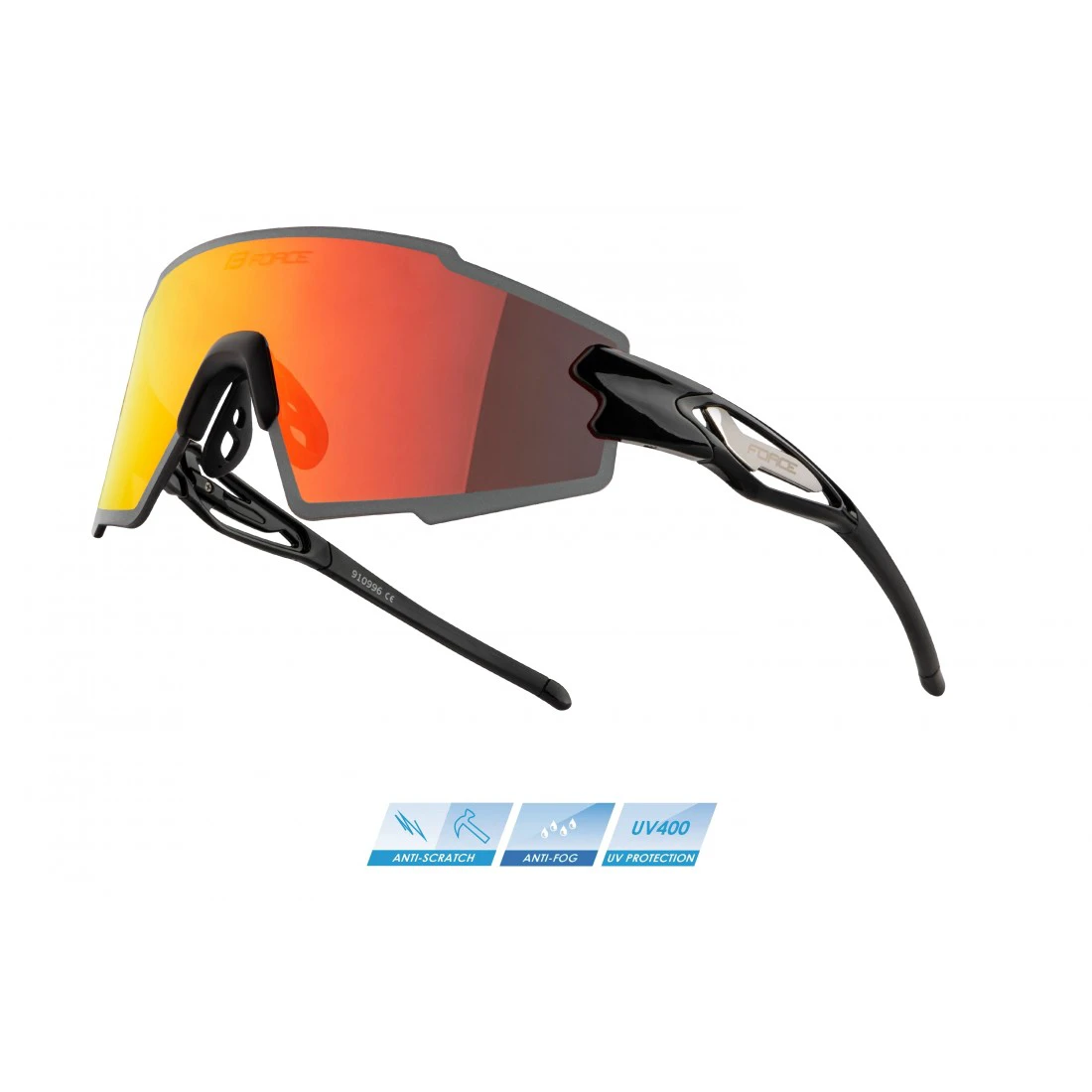 1. Ochelari Force Mantra Polarized Lens Negru/Rosu