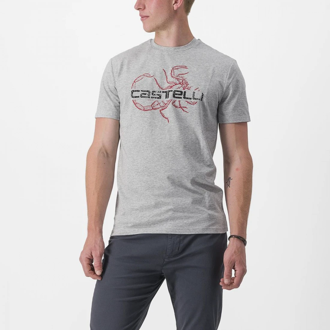 1. Tricou casual Castelli Finale Tee Gri L