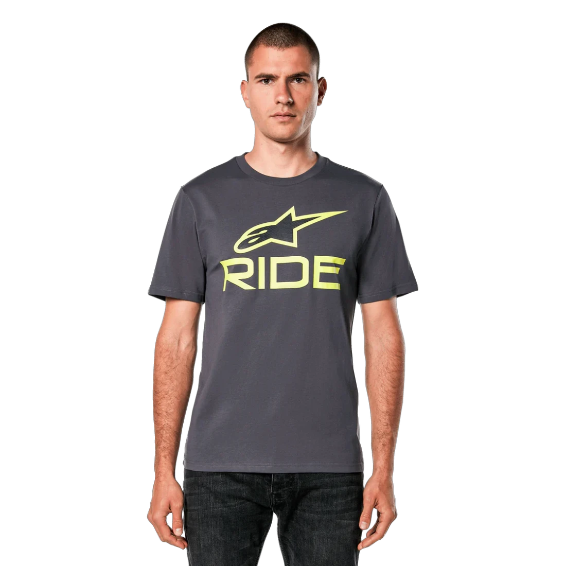 1. Tricou Alpinestars Ride 4.0 CSF Tee Charcoal/Lime/Black M
