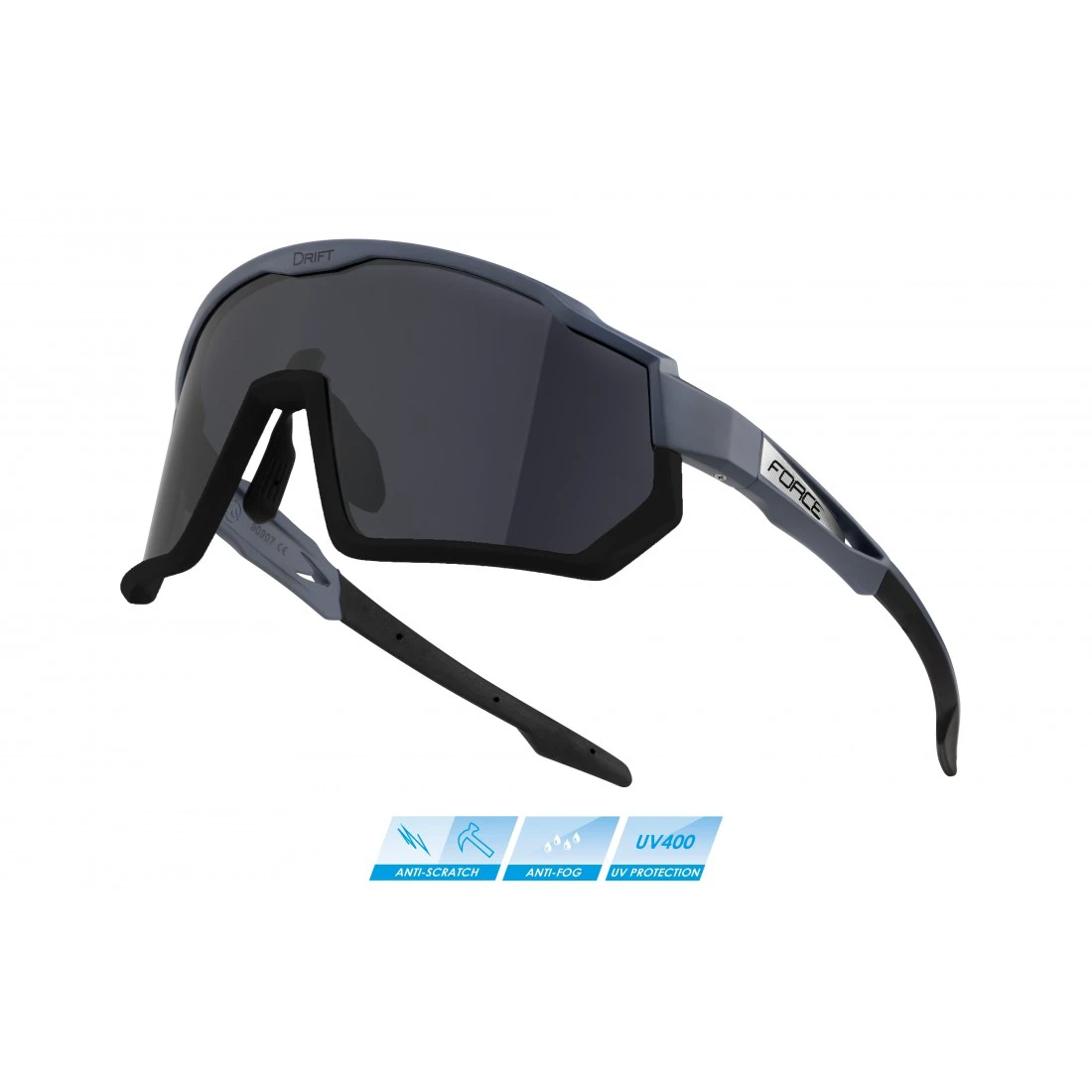 1. Ochelari Force Drift Gri/Negru lentile negre