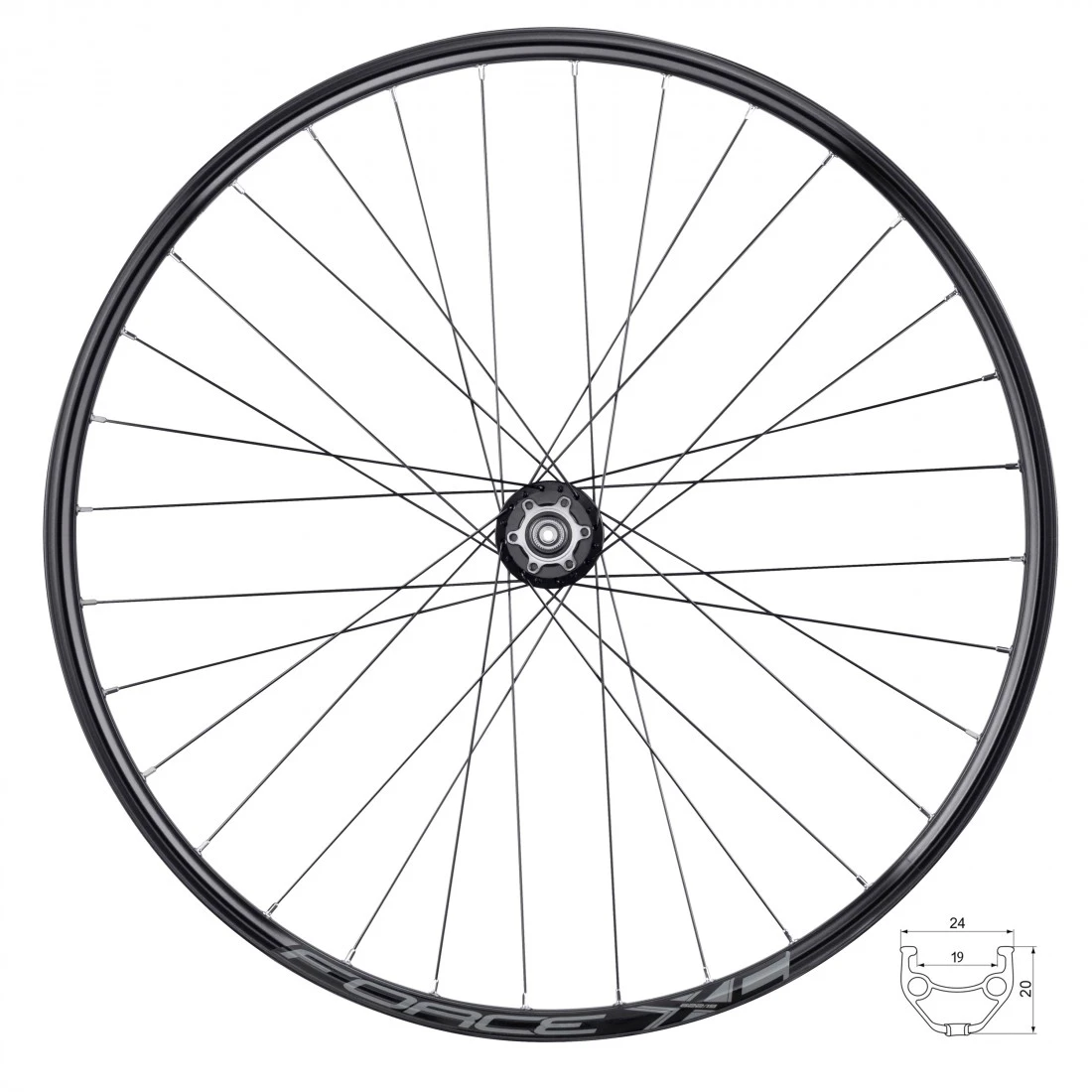 1. Roata fata 28 Force XC Disc 622x19 32h