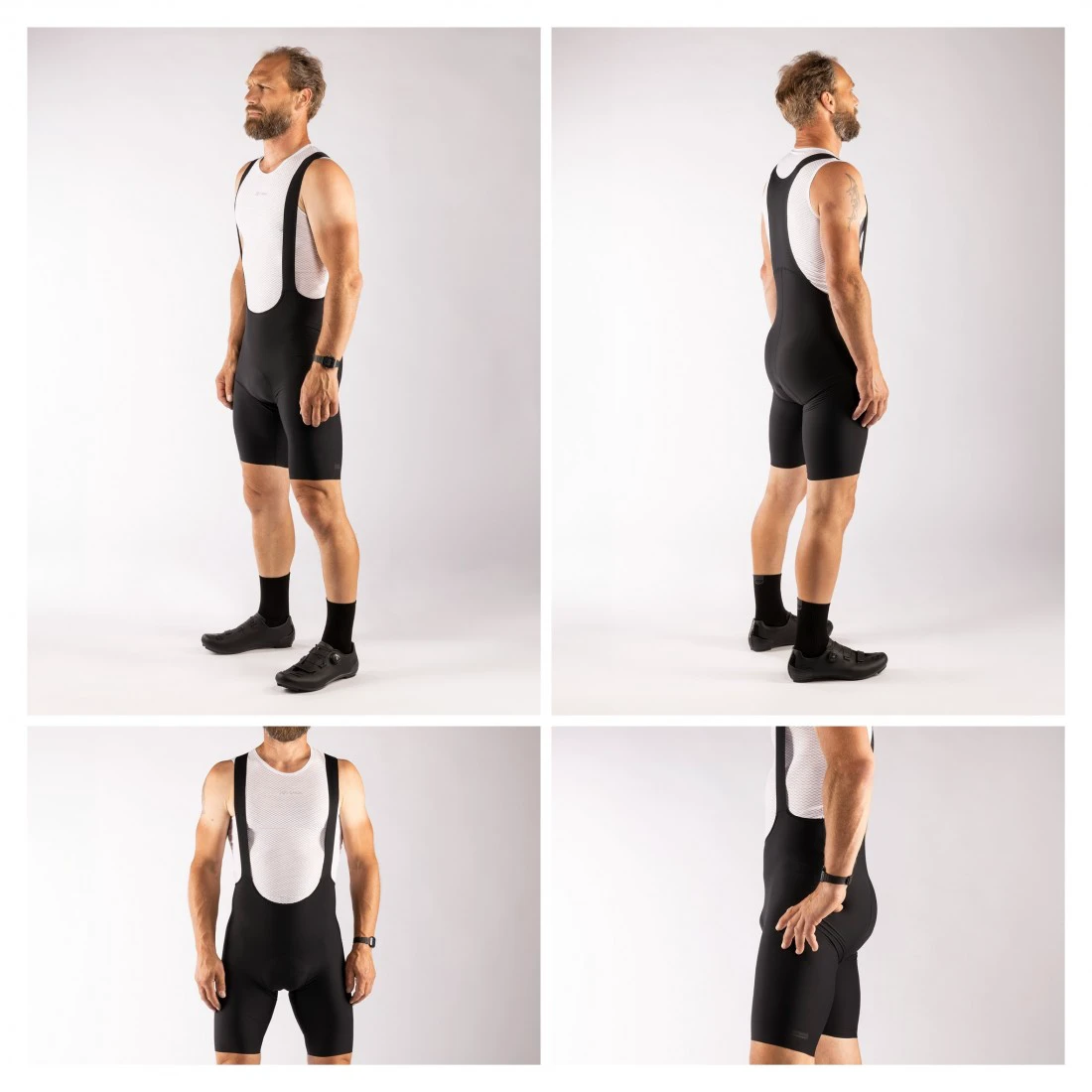 4. Pantaloni scurti cu bazon si bretele Force Action Negru S