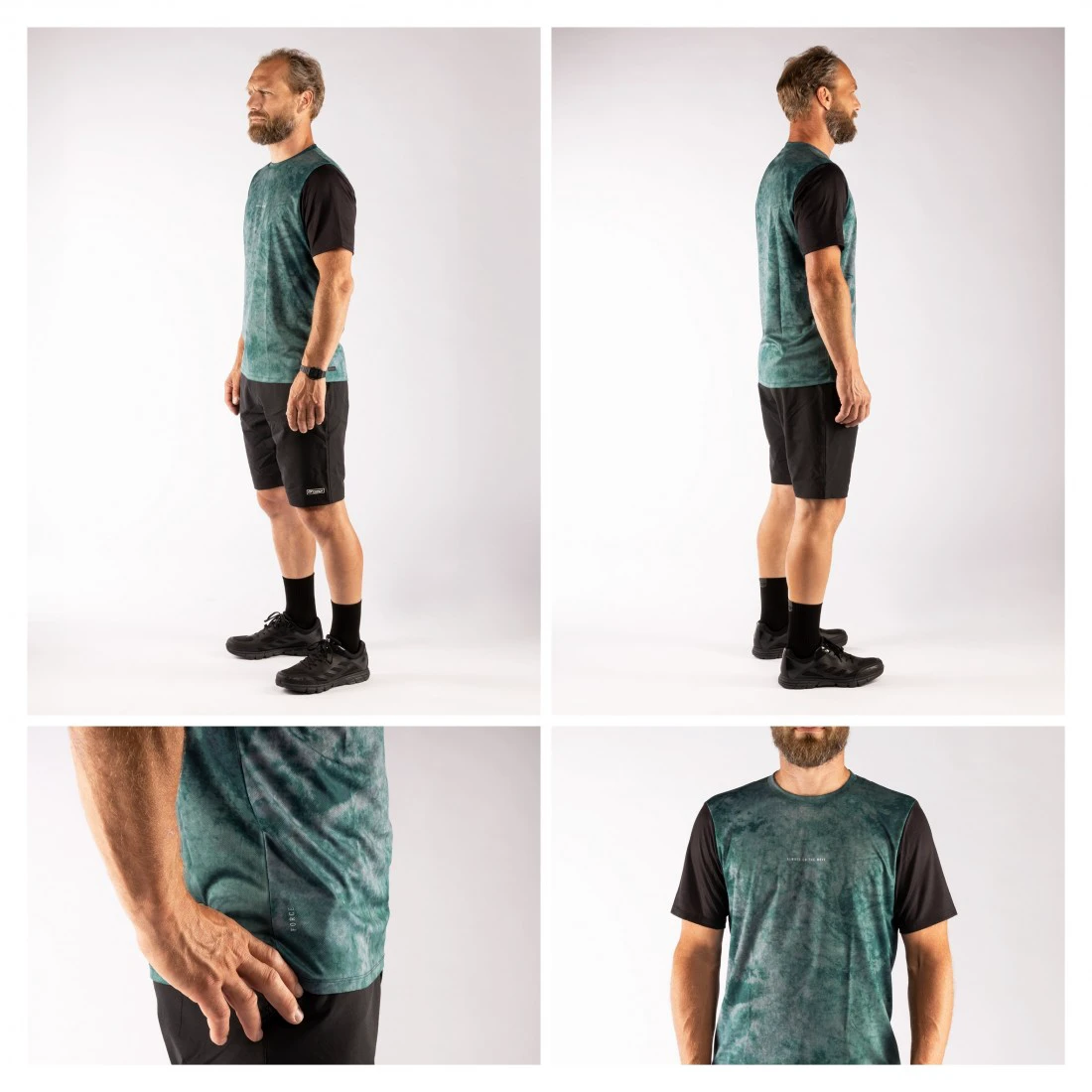 3. Tricou Force MTB Move maneci scurte Verde Inchis XL