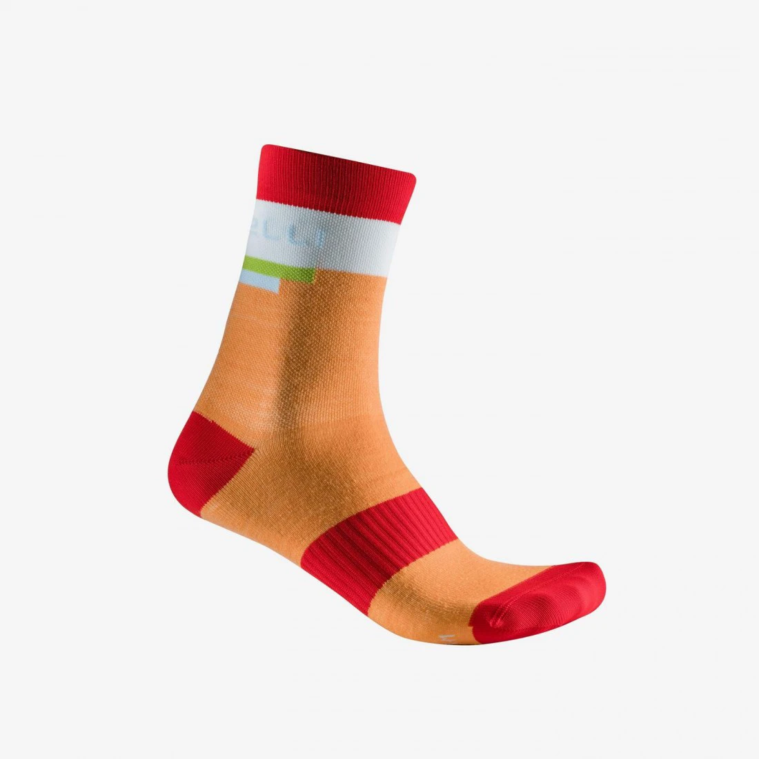 1. Sosete Castelli Velocissima 2 Thermal Portocaliu/Rosu/Alb S/M 35-38