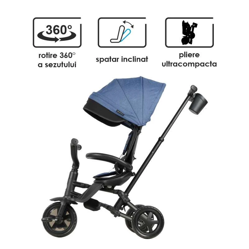 21. Tricicleta Copii ultrapliabila Qplay Nova Niello Albastru