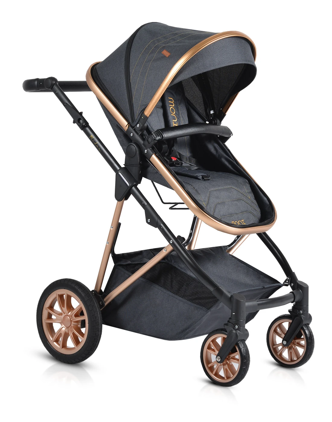 1. Carucior Copii 2 in 1 Midas Moni - Negru