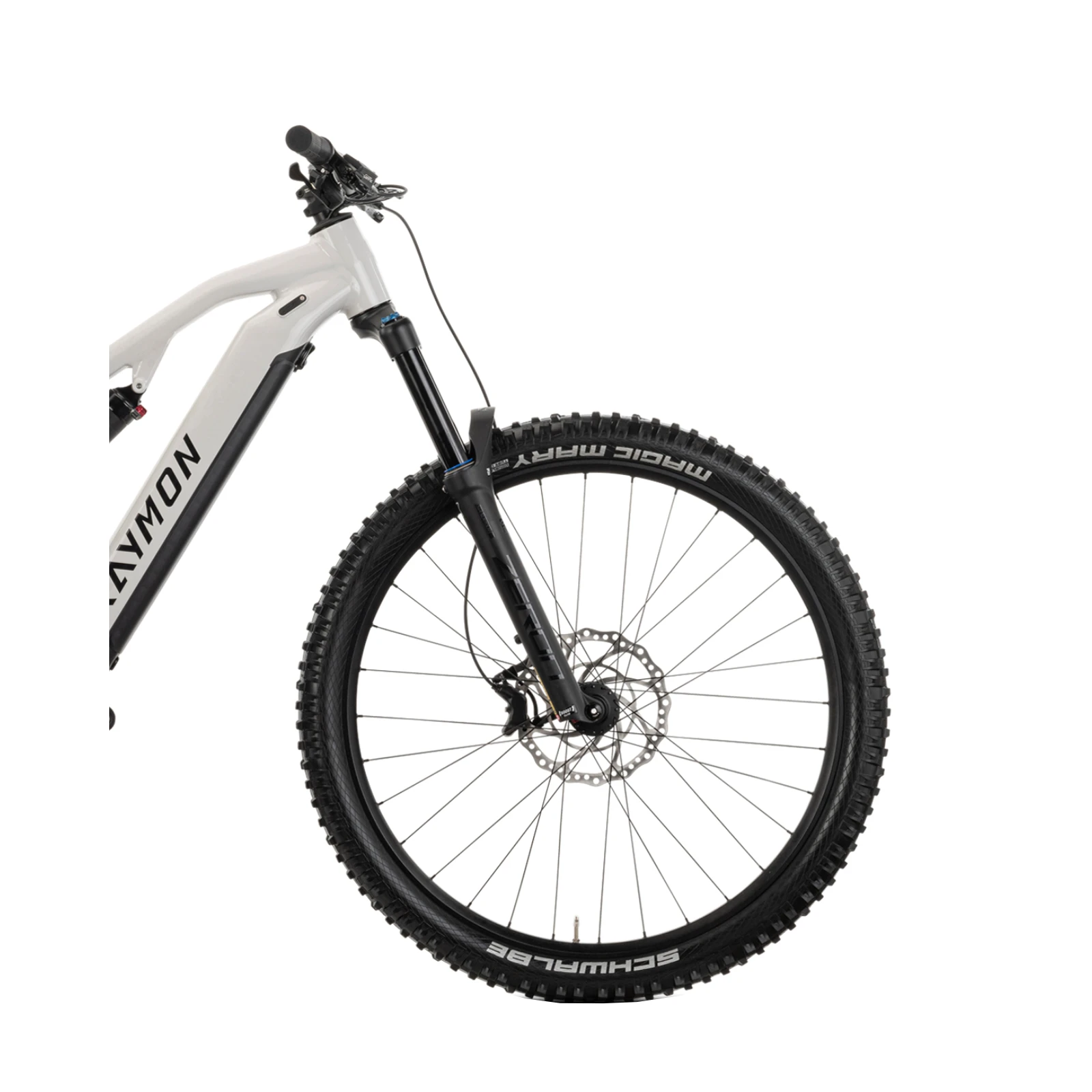 5. Bicicleta Electrica Raymon Full Suspension Trailray 150 2025 - 29 Inch, S, Alb - Deore
