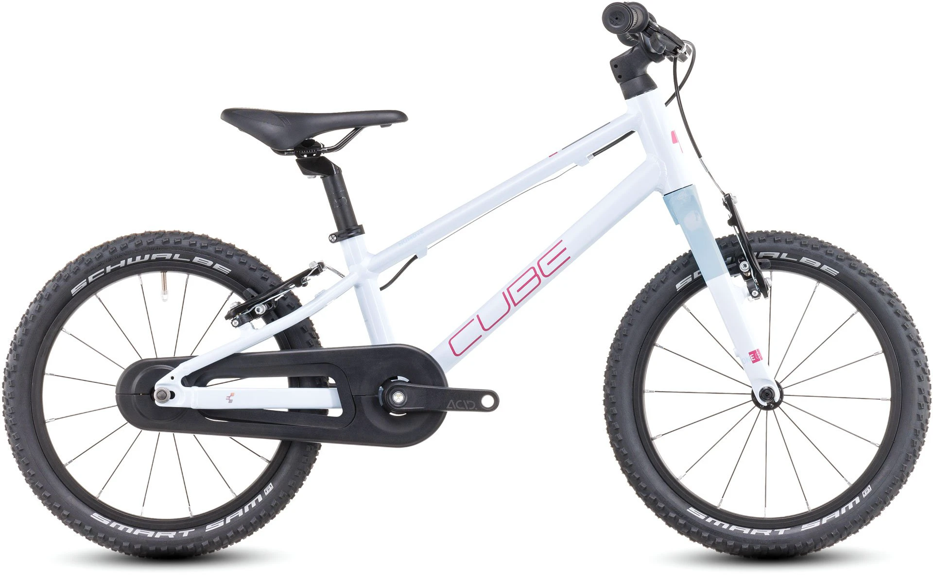 1. BICICLETA COPII CUBE NUMOVE 160 ALB/ROZ 16INCH