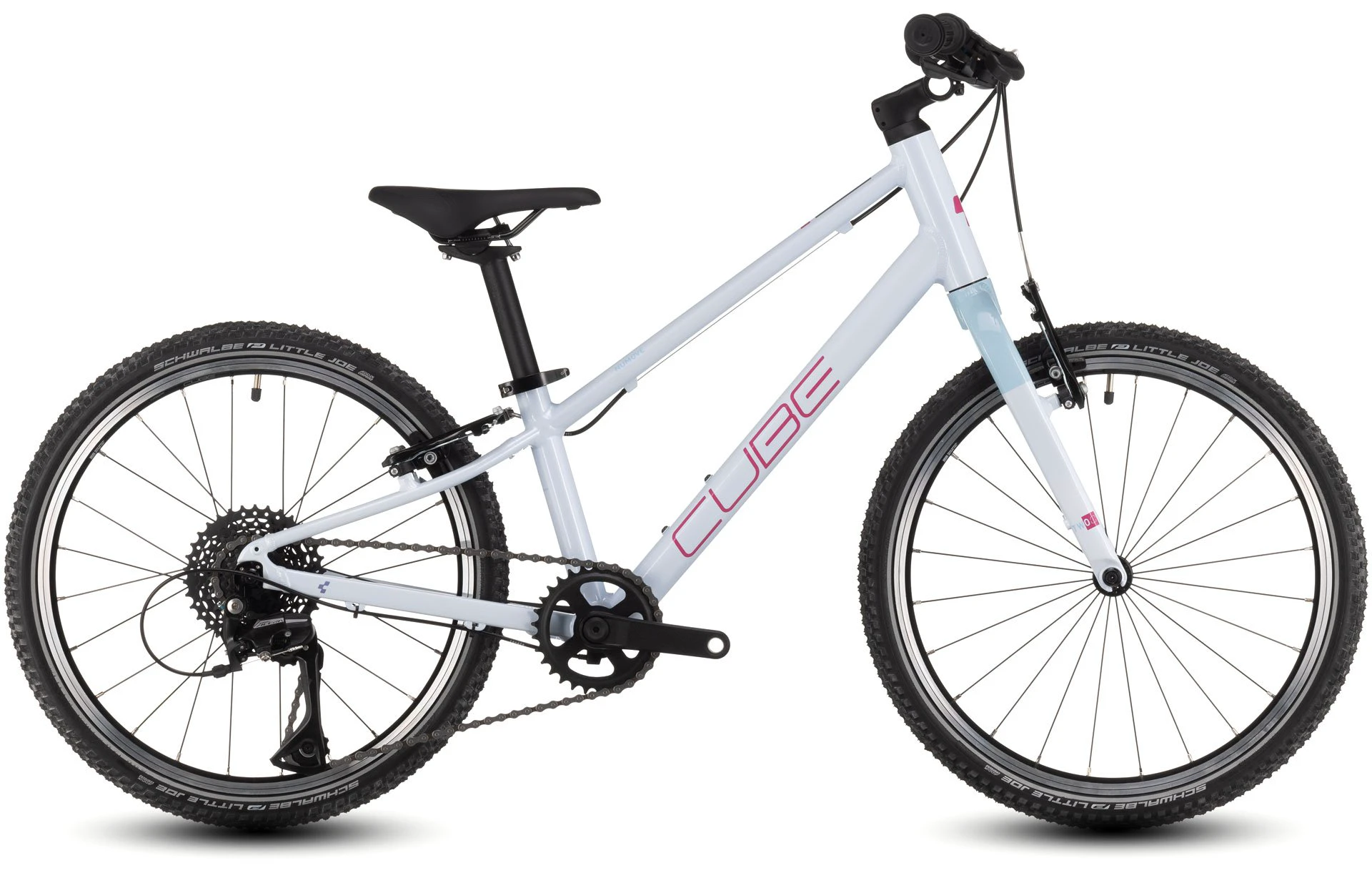 1. BICICLETA COPII CUBE NUMOVE 200 ALB/ROZ 20INCH