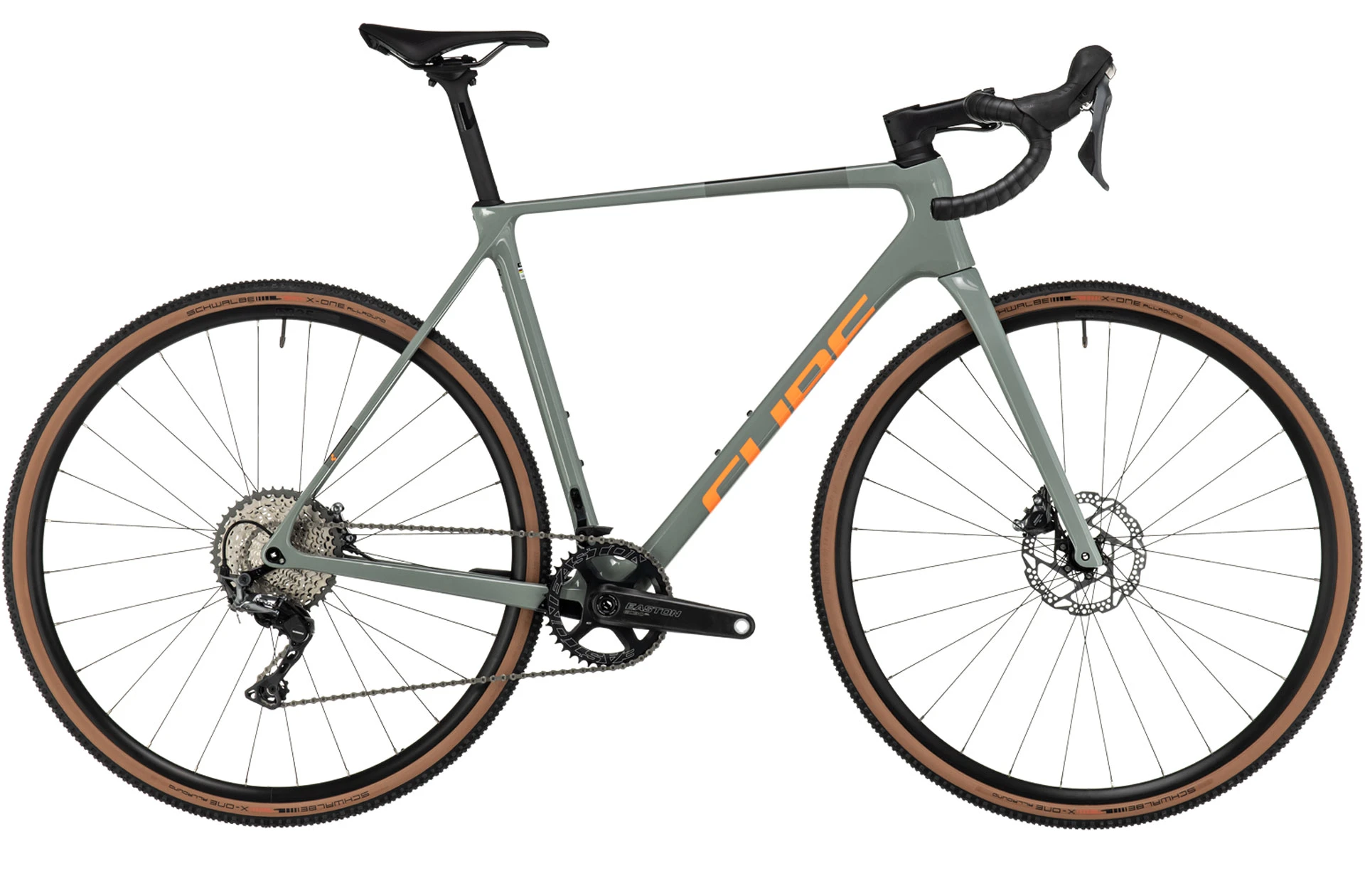 1. BICICLETA CUBE CROSS RACE C:62 PRO SWAMPGREY ORANGE 58 CM