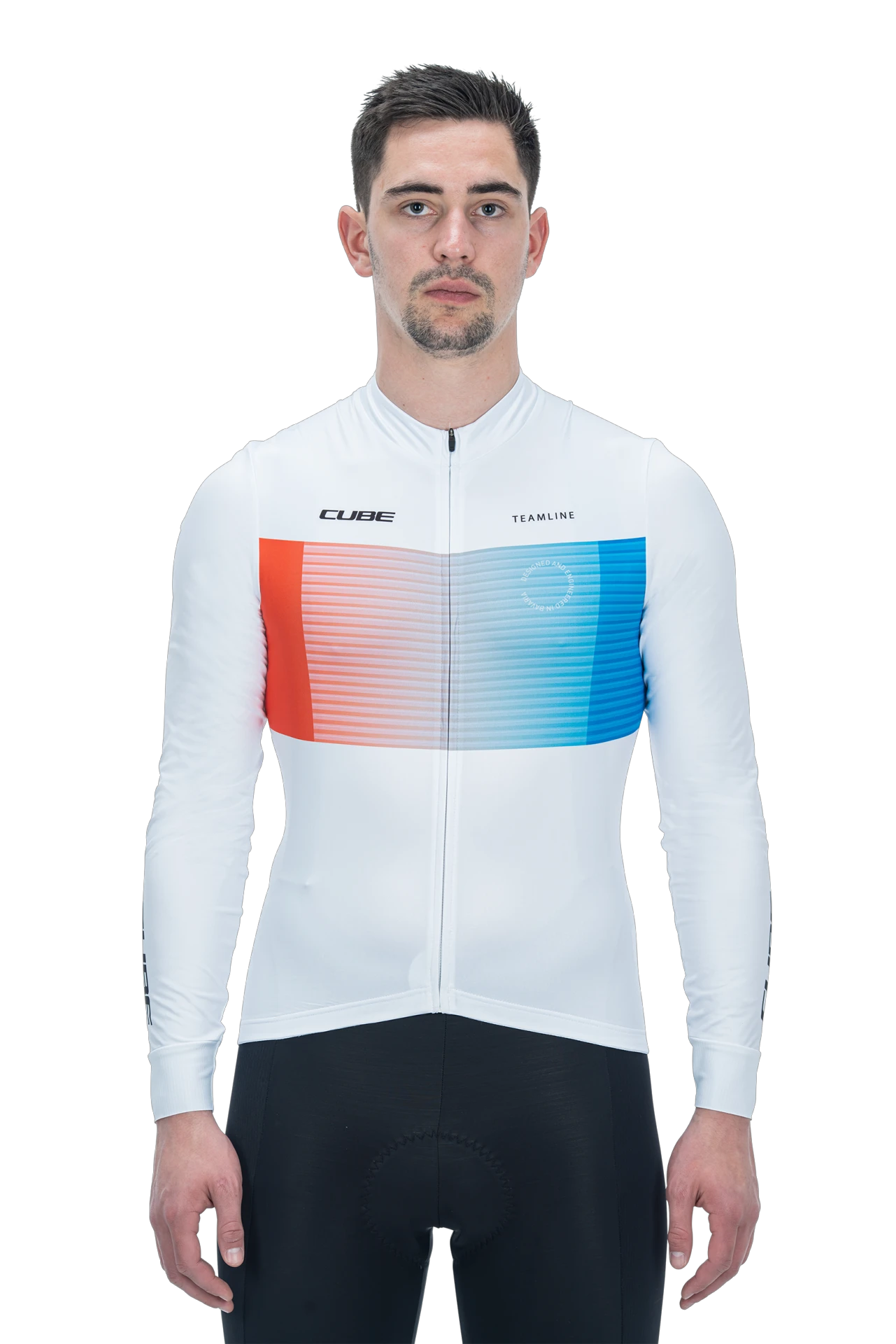 1. TRICOU CUBE TEAMLINE L/S WHITE/BLUE/RED L