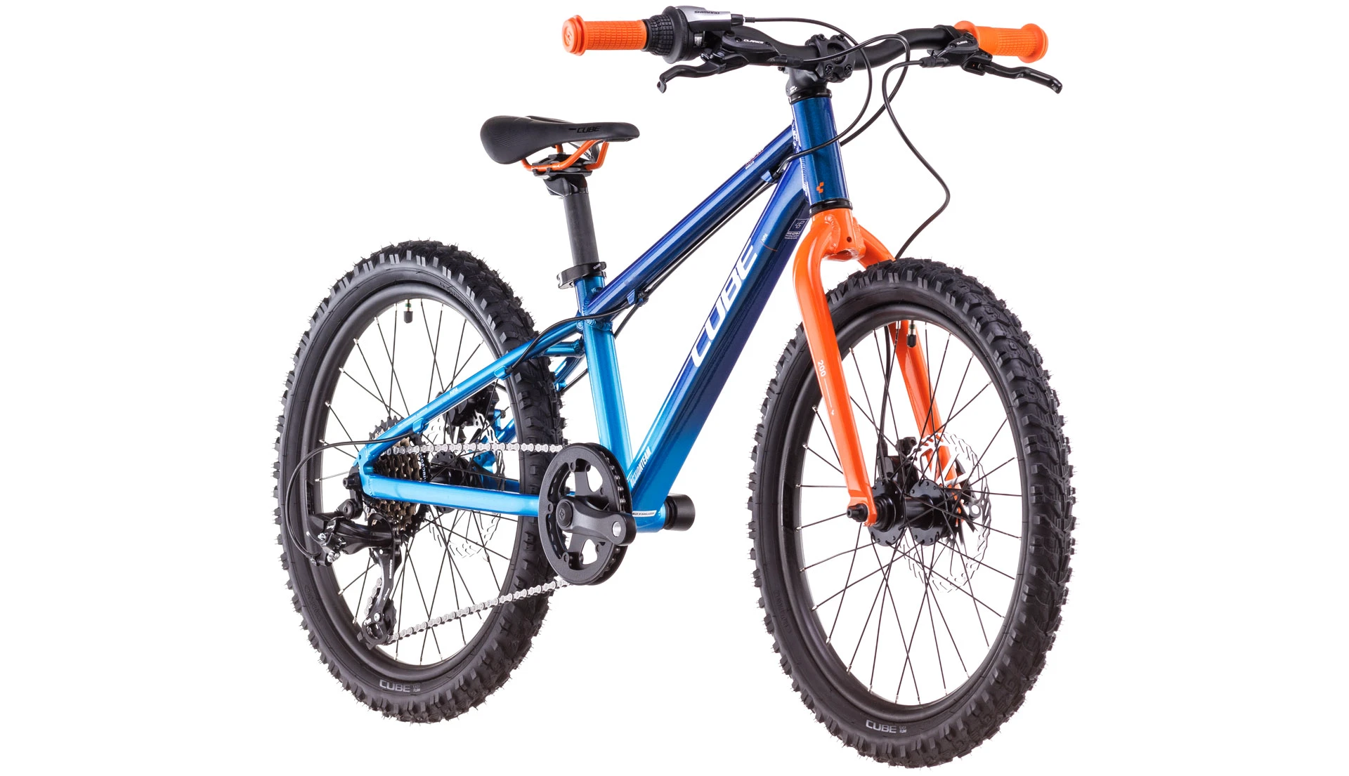 3. Bicicleta Copii Cube Acid 200 Disc Actionteam 2026 - 20 inch, Albastru-Portocaliu