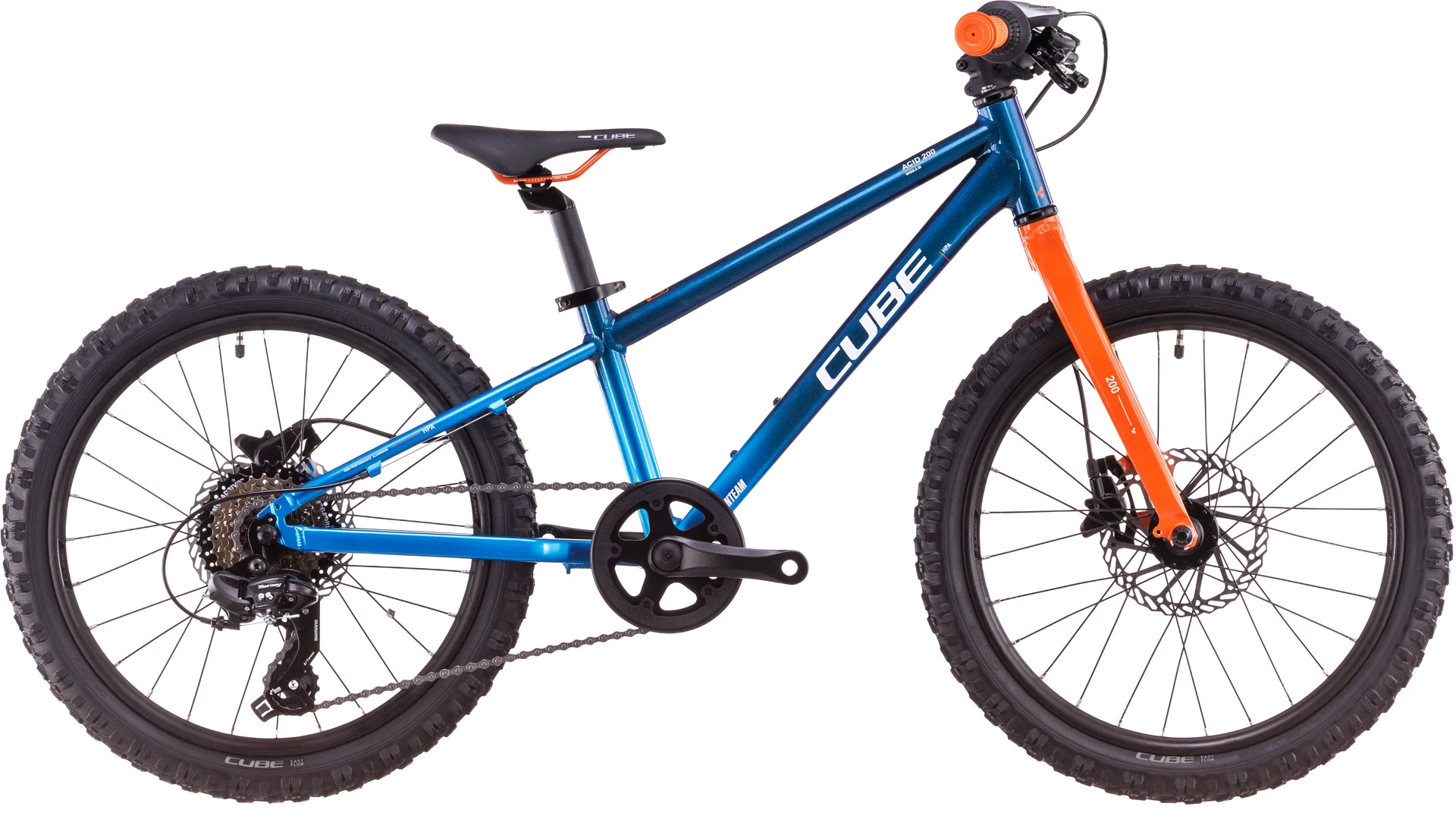2. Bicicleta Copii Cube Acid 200 Disc Actionteam 2026 - 20 inch, Albastru-Portocaliu