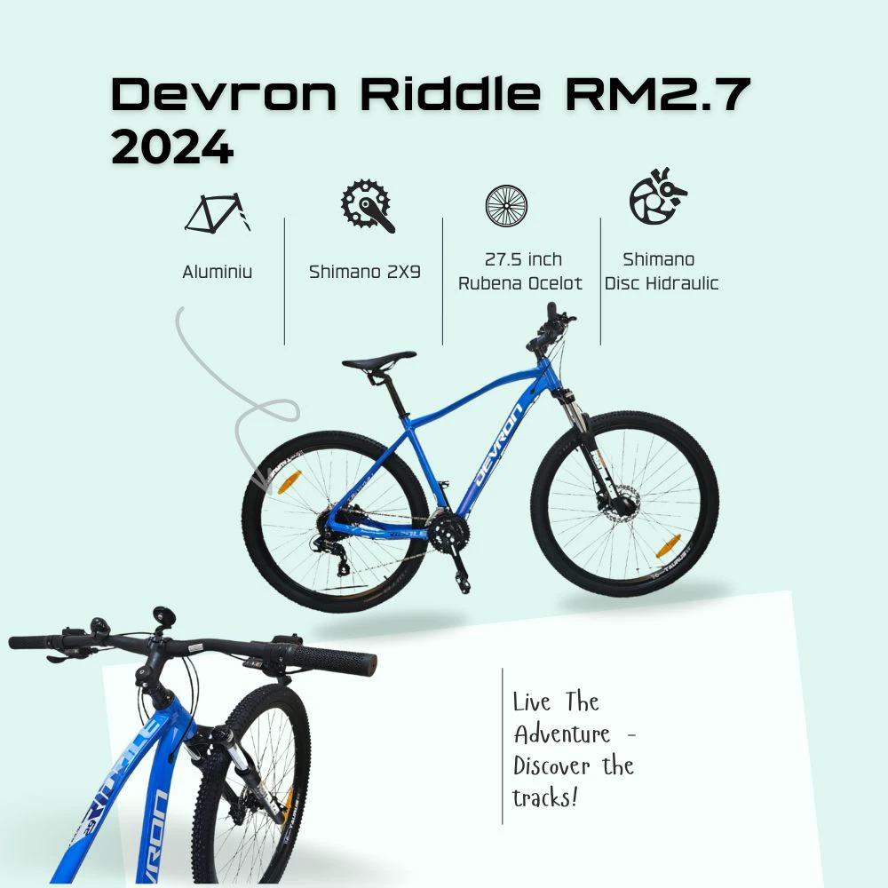 3. Bicicleta Mtb Devron Riddle RM2.7 2024 - 27.5 Inch, S, Albastru
