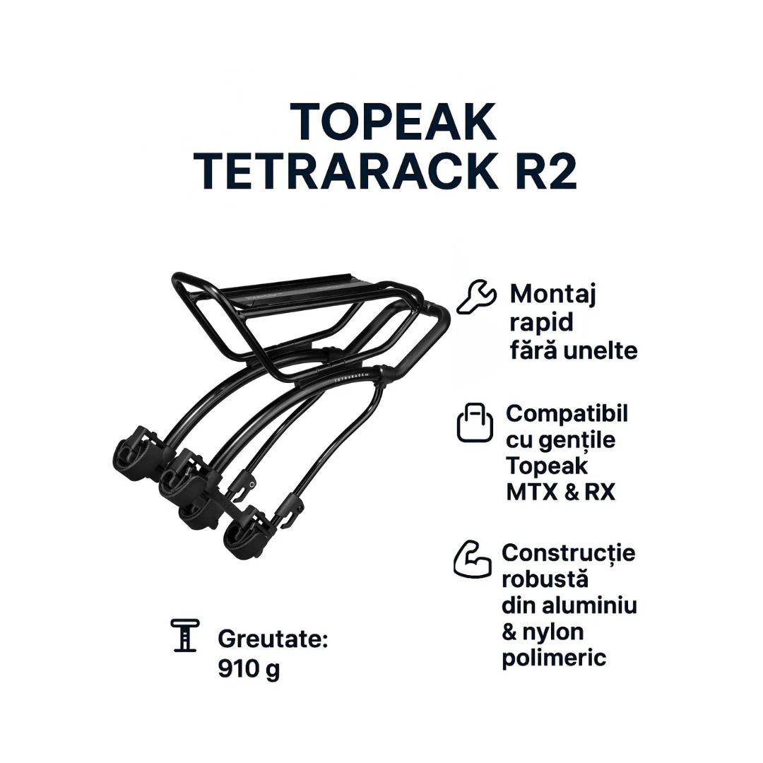 3. Portbagaj bicicleta Topeak TetraRack R2 - 26-29 inch, Aluminiu